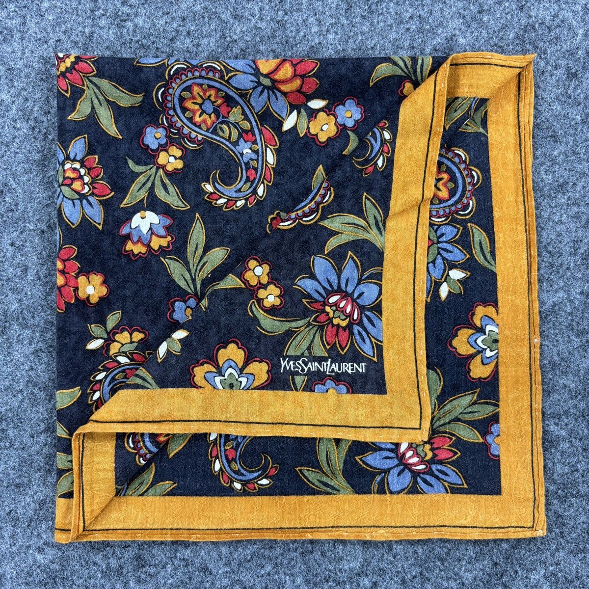 Vintage × Yves Saint Laurent YSL Handkerchief # E055 # Bandana # Neckerchief Size ONE SIZE - 1 Thumbnail