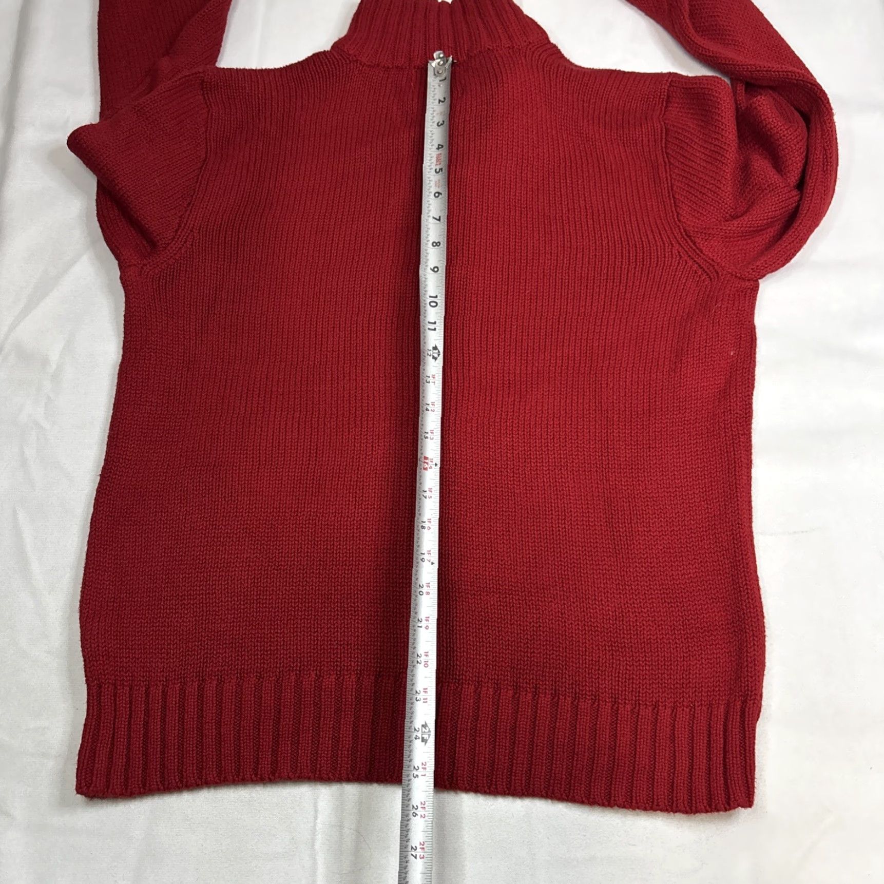Polo Ralph Lauren VINTAGE Polo Ralph Lauren Red 1/4 Zip Sweater L Mock Neck Zip Pullover Classic Mens Size US L / EU 52-54 / 3 - 7 Thumbnail