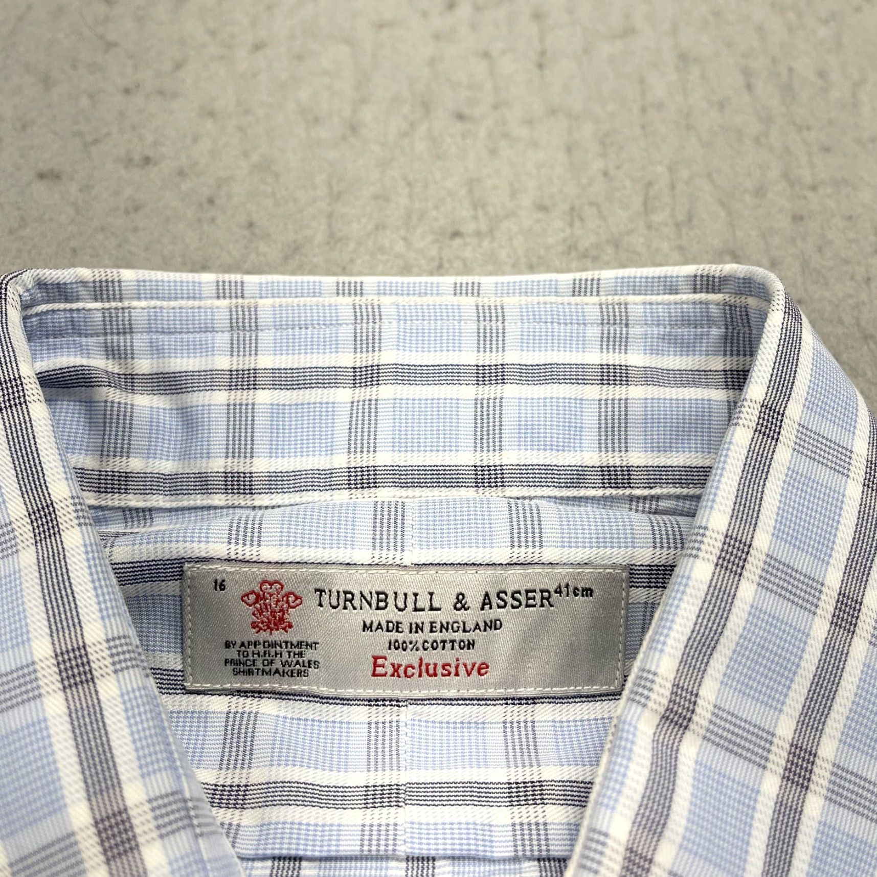 Turnbull & Asser Turnbull & Asser Shirt Mens 16 41 Blue Plaid 100% Cotton Barrel Prep Dress Shirt Mens Size US L / EU 52-54 / 3 - 5 Thumbnail