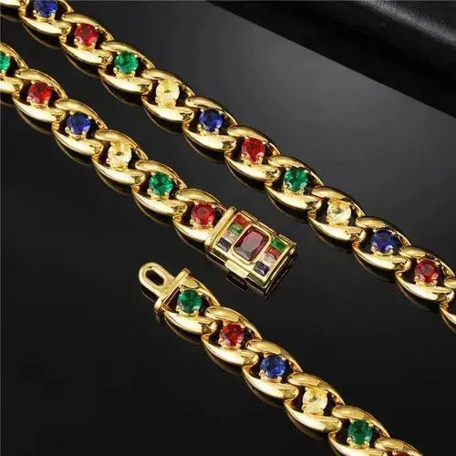 Other Colorful Stones Link Chain Size ONE SIZE - 4 Thumbnail