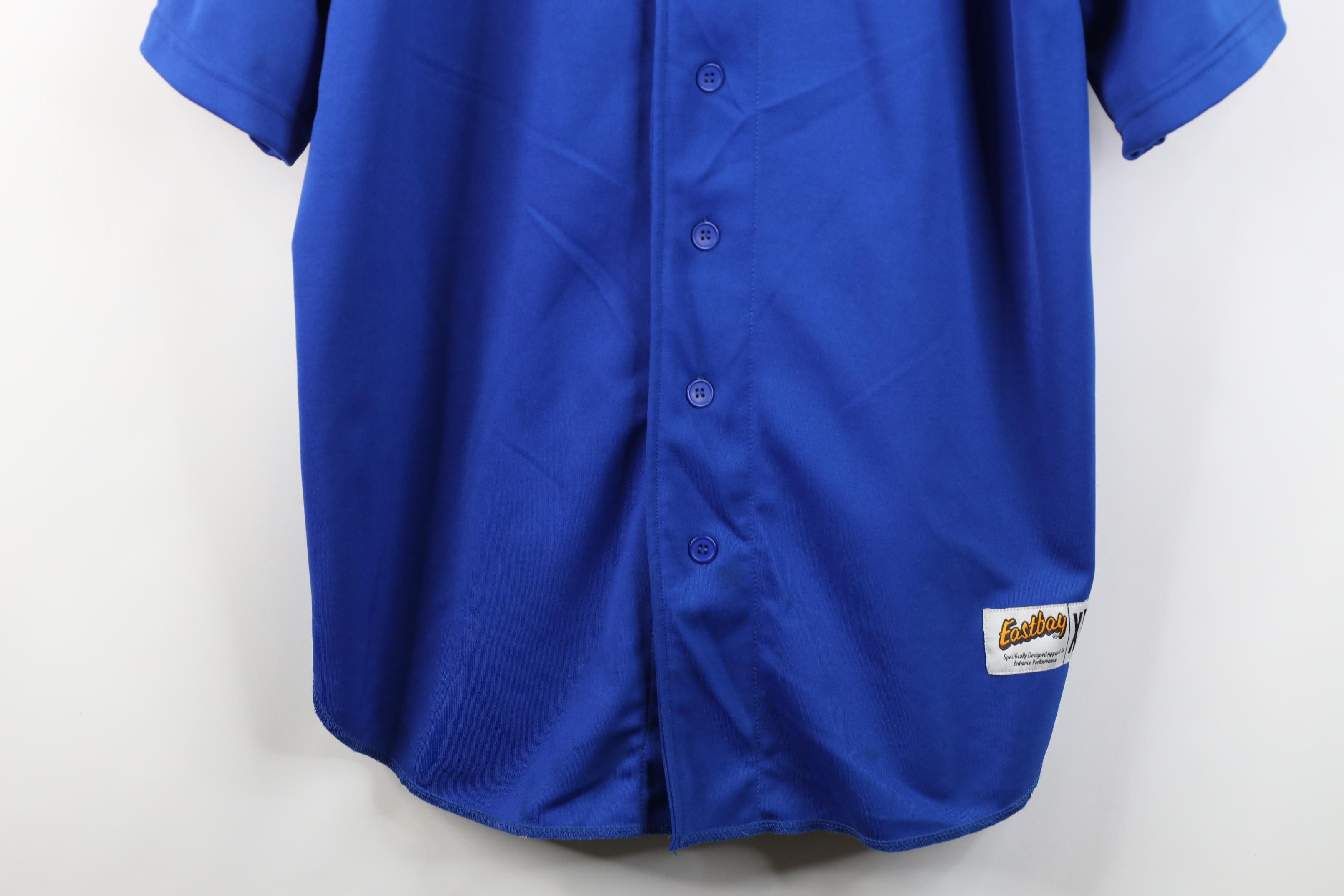 Vintage Vintage 90s Y2K Streetwear Knit Baseball Jersey Royal Blue Size US XL / EU 56 / 4 - 3 Thumbnail