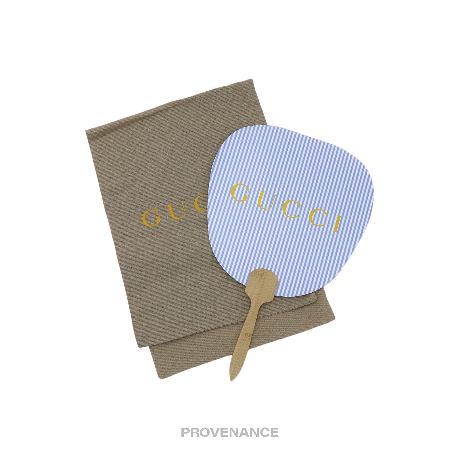 Gucci 🔴 Gucci Logo Bamboo Hand Fan - Striped Size ONE SIZE - 1 Thumbnail