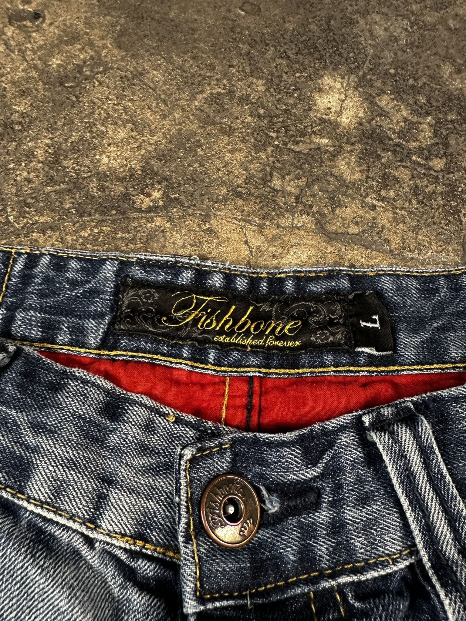 JNCO × Vintage Y2k JNCO Style Fishbone Faded Oversized Jeans Shorts Jorts Size US 34 / EU 50 - 8 Thumbnail