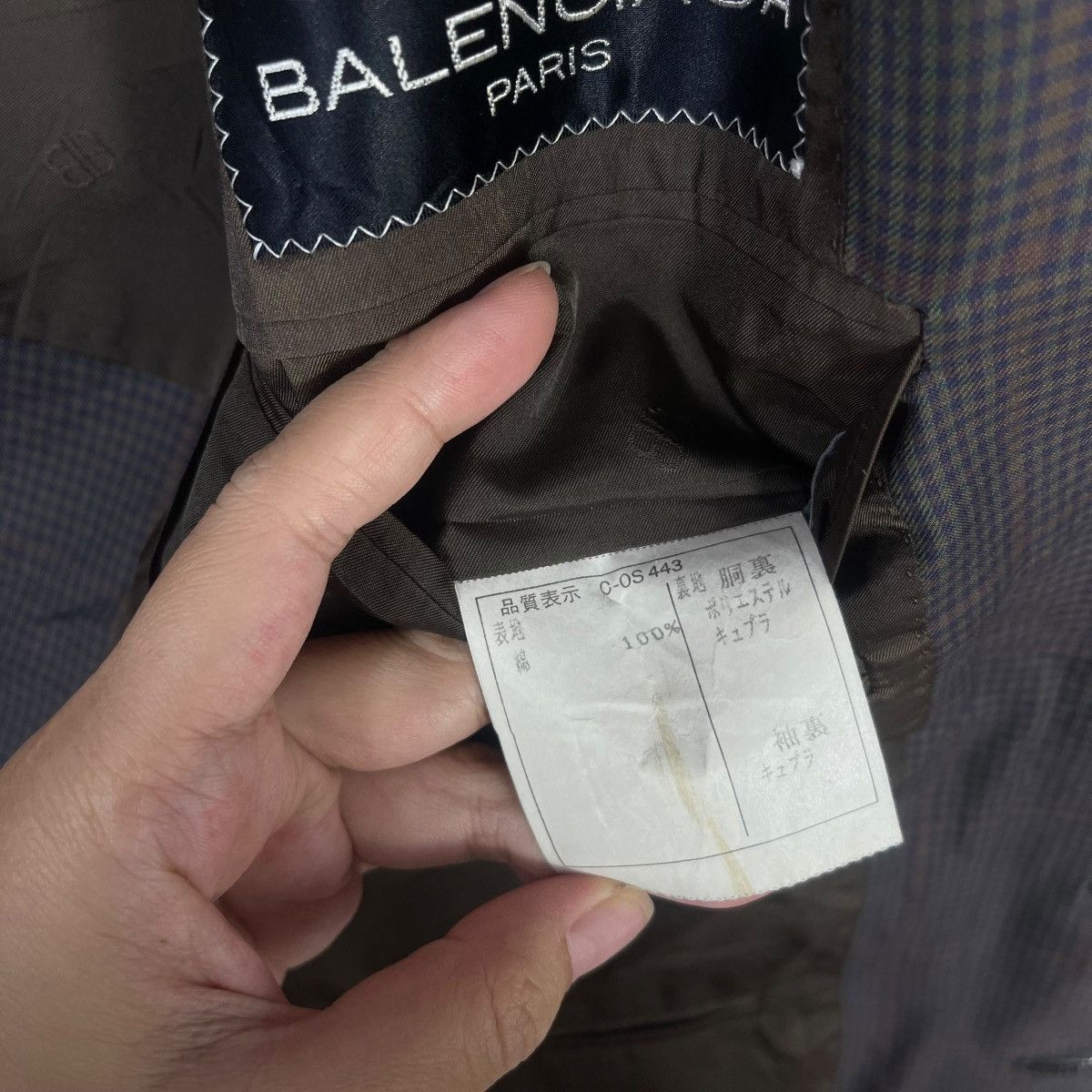 Balenciaga Vintage Balenciaga Paris Small Check Wool Blazer Jacket Size 38R - 6 Thumbnail
