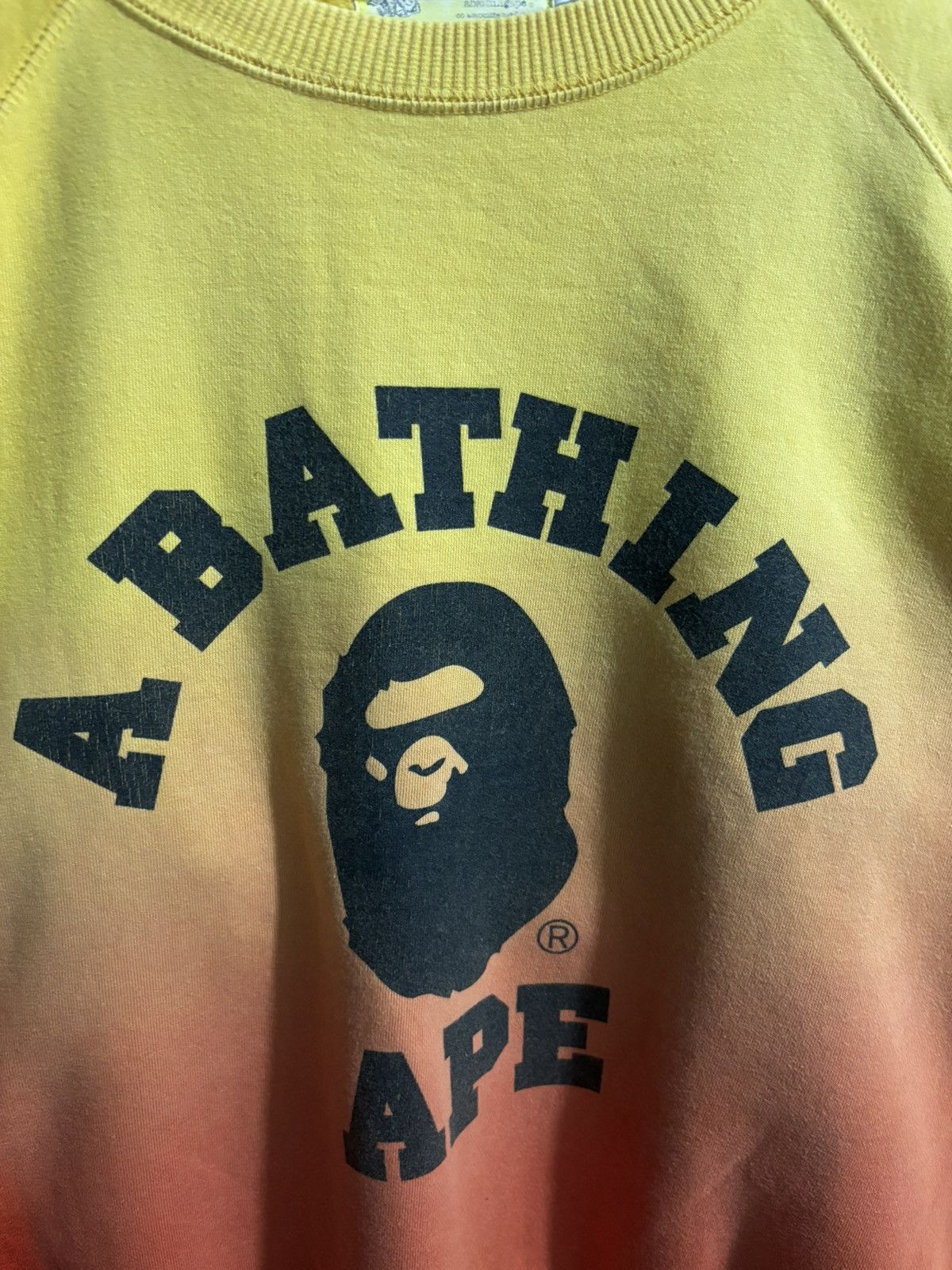 Bape × Nigo Vintage Y2K Bape Orange Yellow Gradient Sweatshirt Size US L / EU 52-54 / 3 - 2 Thumbnail