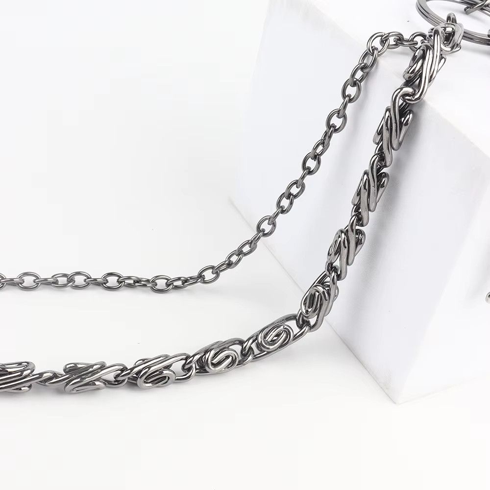 Jewelry Halloween Double Skull Vintage Wasit Pant Chain Size ONE SIZE - 6 Thumbnail