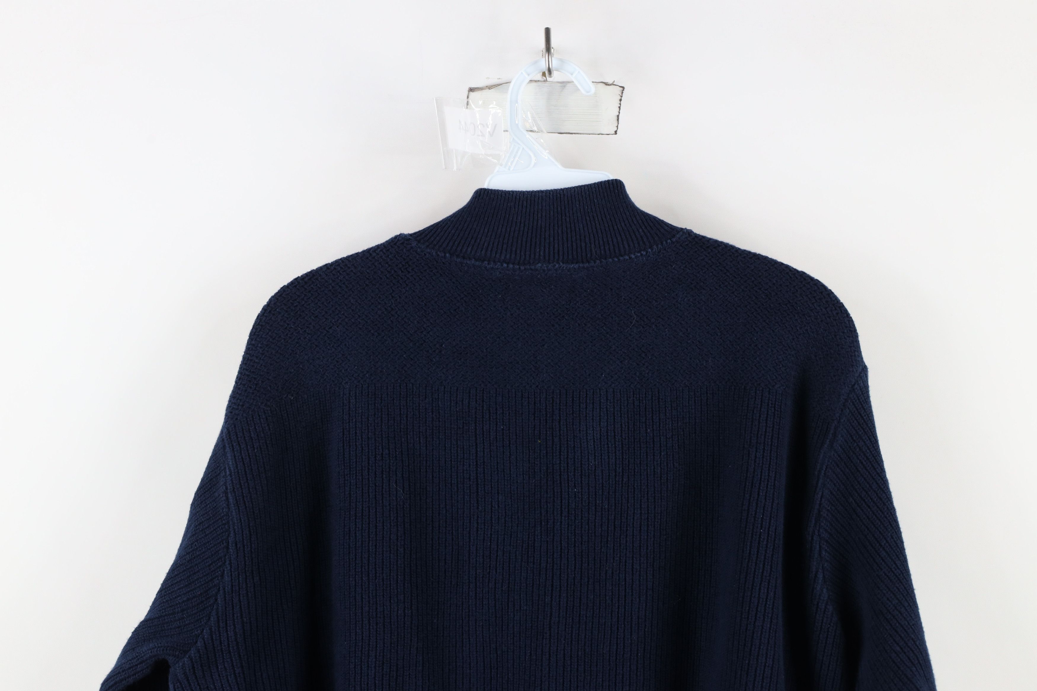 L.L. Bean × Vintage Vintage 90s LL Bean Ribbed Knit Henley Sweater Blue USA Size L / US 10 / IT 46 - 10 Thumbnail