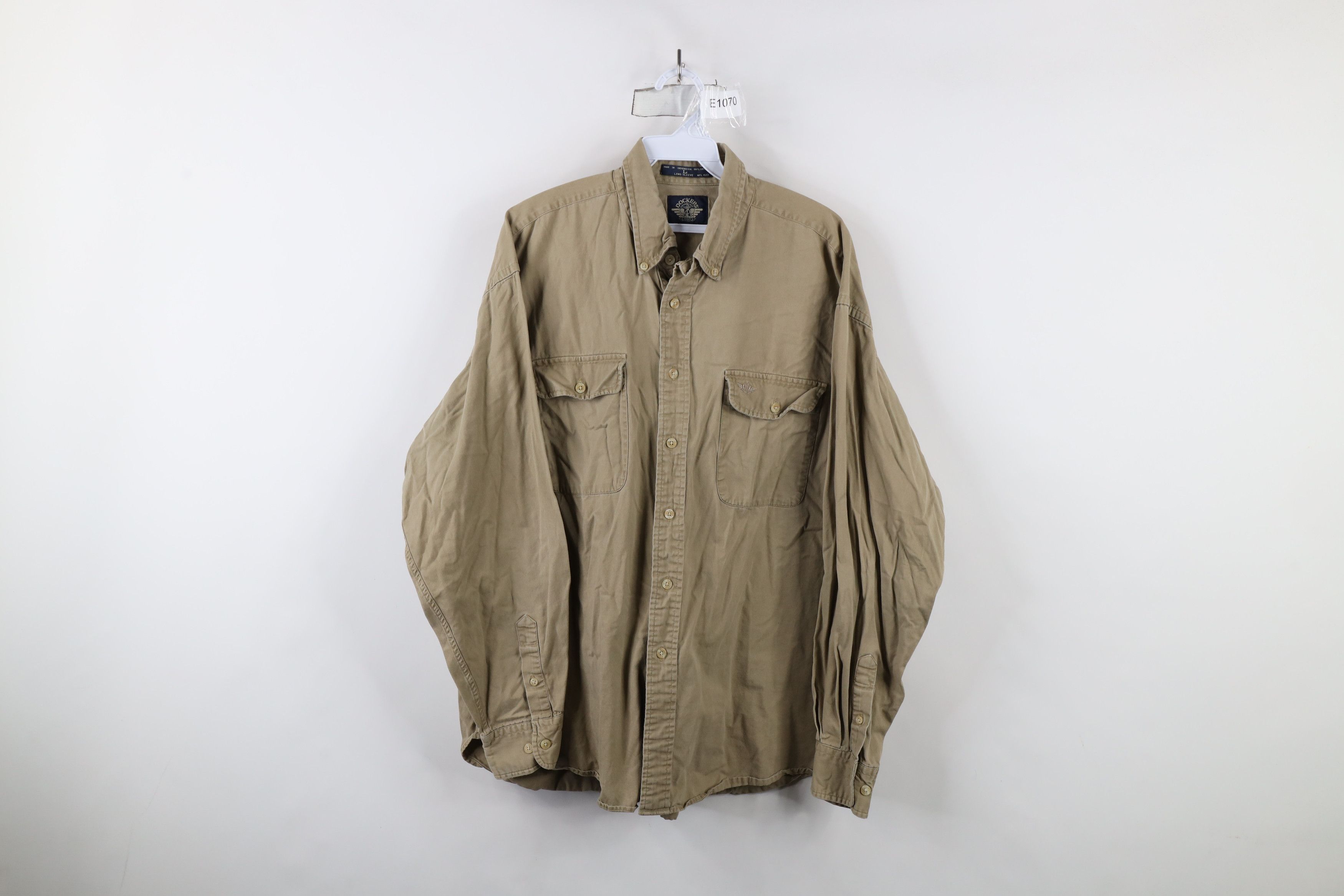 Vintage Vintage 90s Streetwear Military Collared Button Down Shirt Size US L / EU 52-54 / 3 - 1 Thumbnail