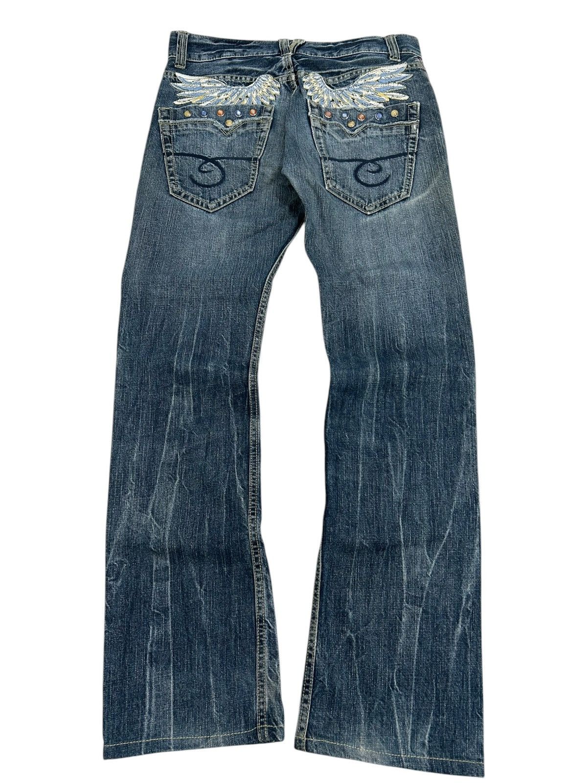 Japanese Brand × Tornado Mart Winger Japan Patch Embellishments Blue Way Distressed Jean Size US 31 - 3 Thumbnail