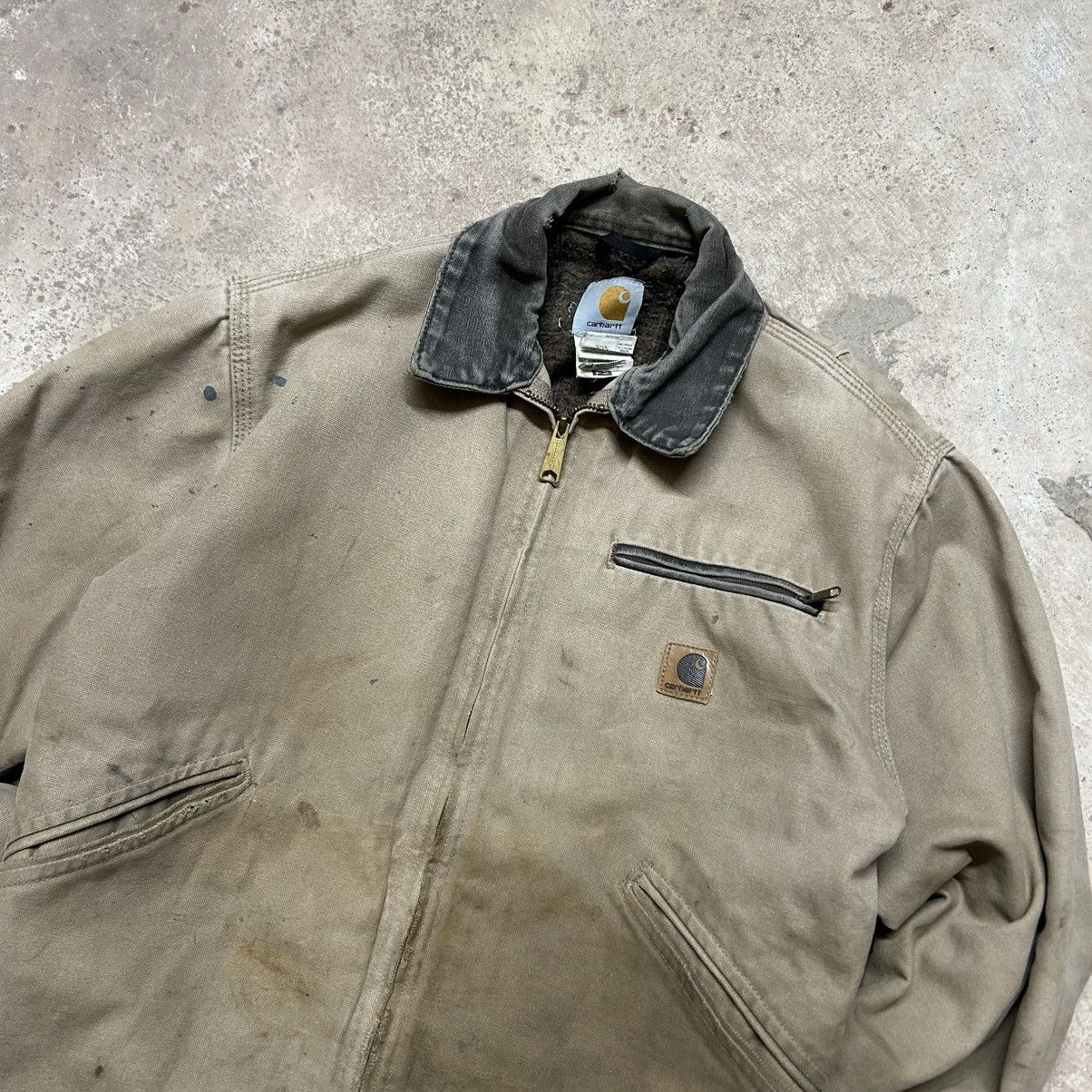 Carhartt × Vintage Faded Tan Vintage Carhartt Detroit Jacket J97 SDL Size US S / EU 44-46 / 1 - 2 Thumbnail