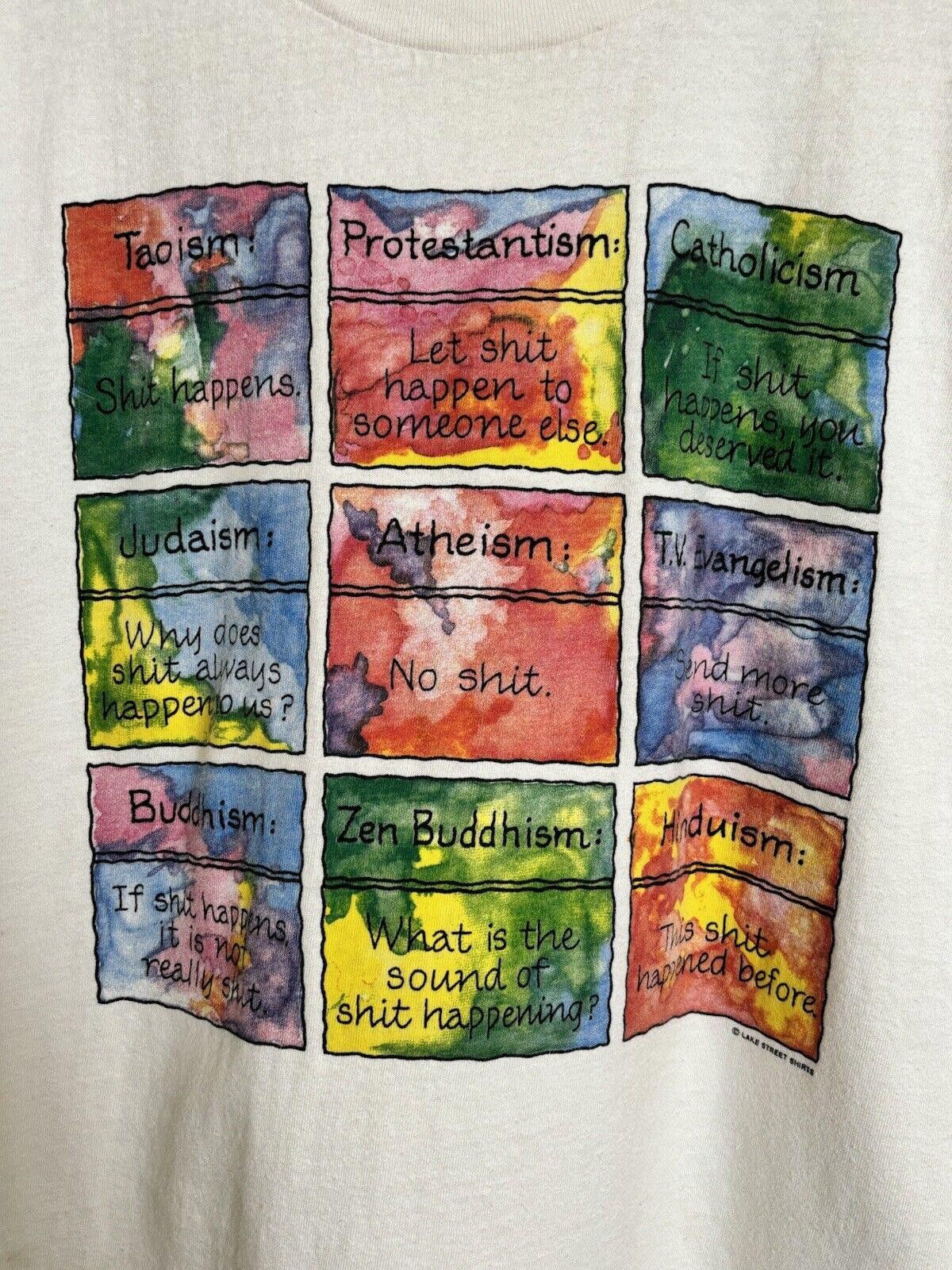 Vintage Vintage 90s Taoism Philosophy Funny T-shirt XL Single Stitch Size US XL / EU 56 / 4 - 3 Thumbnail