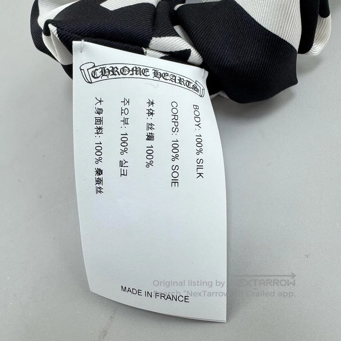 Chrome Hearts CHROME HEARTS New Arrival Black and White Print Hair Tie| Size ONE SIZE - 6 Thumbnail