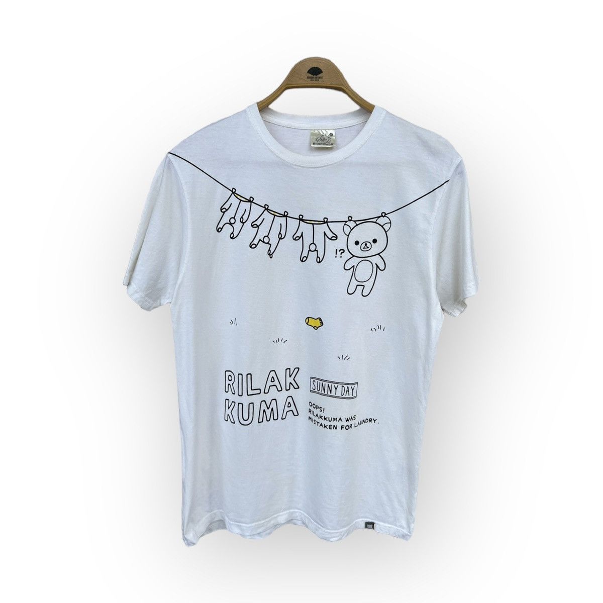 image of Anima Vintage Rilakkuma Overprint White Te, Men's (Size Large)