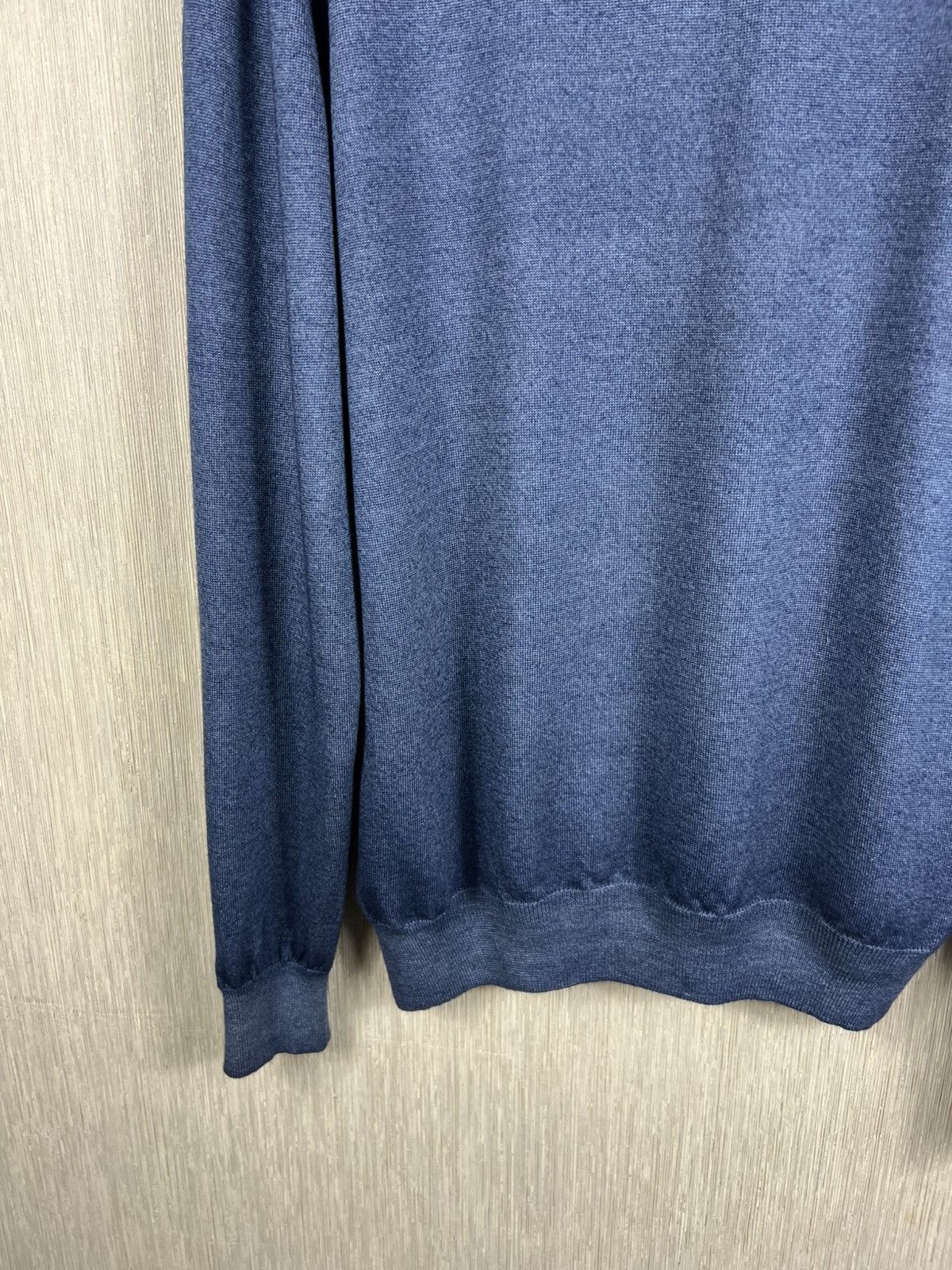 Gran Sasso Gran Sasso virgin wool merino quarter half zip sweater navy Size US L / EU 52-54 / 3 - 20 Thumbnail