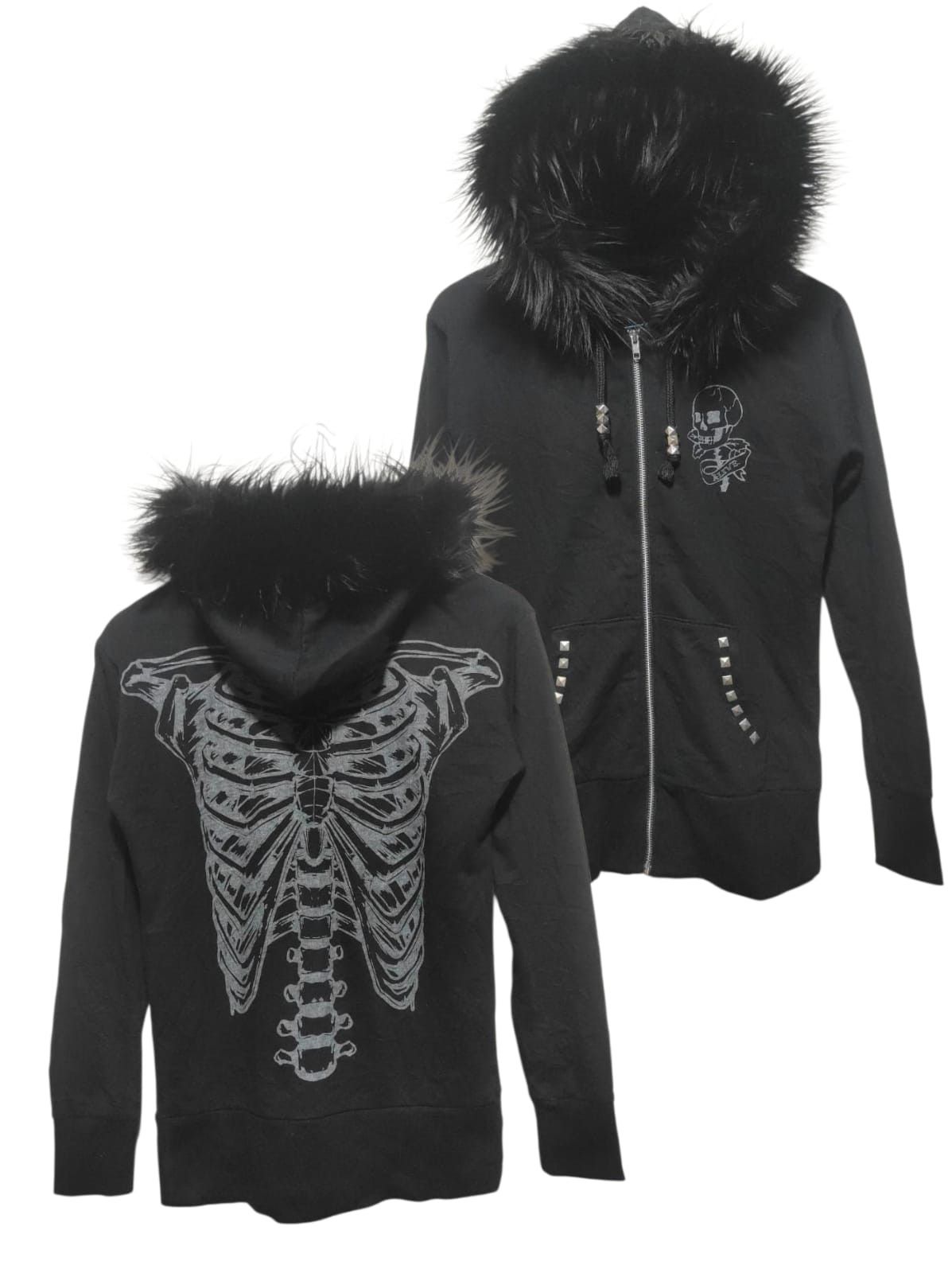 Japanese Brand Glad News Skull Studed zipper fur hoodie LGB style Size US S / EU 44-46 / 1 - 1 Thumbnail