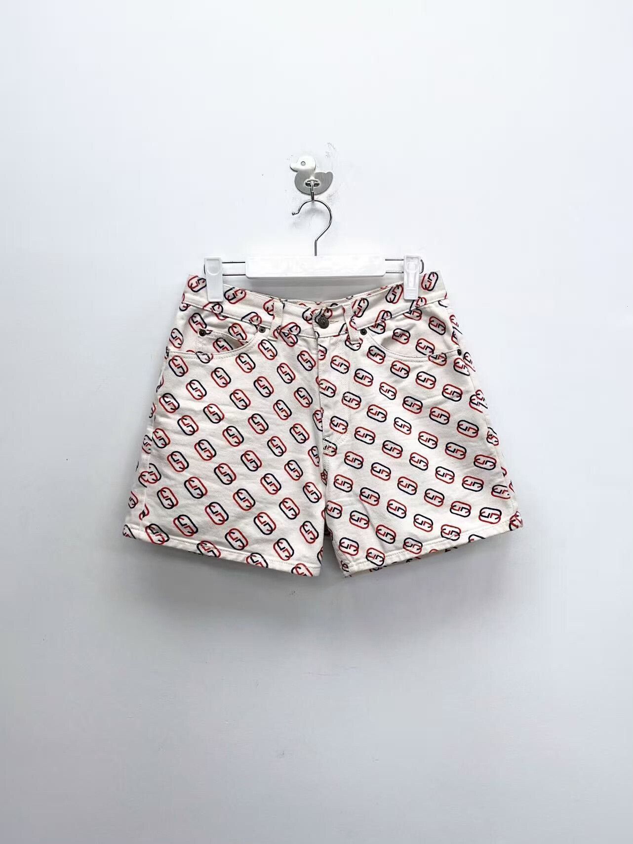 Gucci gucci beige double g print denim shorts Size US 32 / EU 48 - 1 Thumbnail
