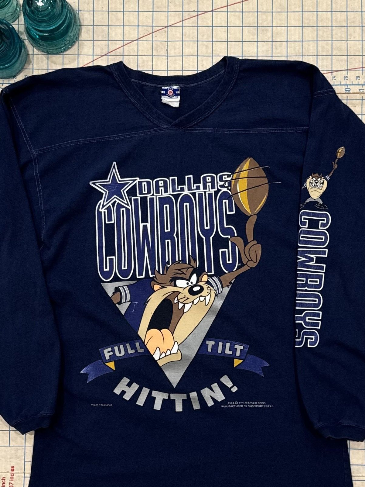 Warner Bros Vintage Dallas Cowboys Taz Warner Bros Long Sleeve Large Size US L / EU 52-54 / 3 - 3 Thumbnail