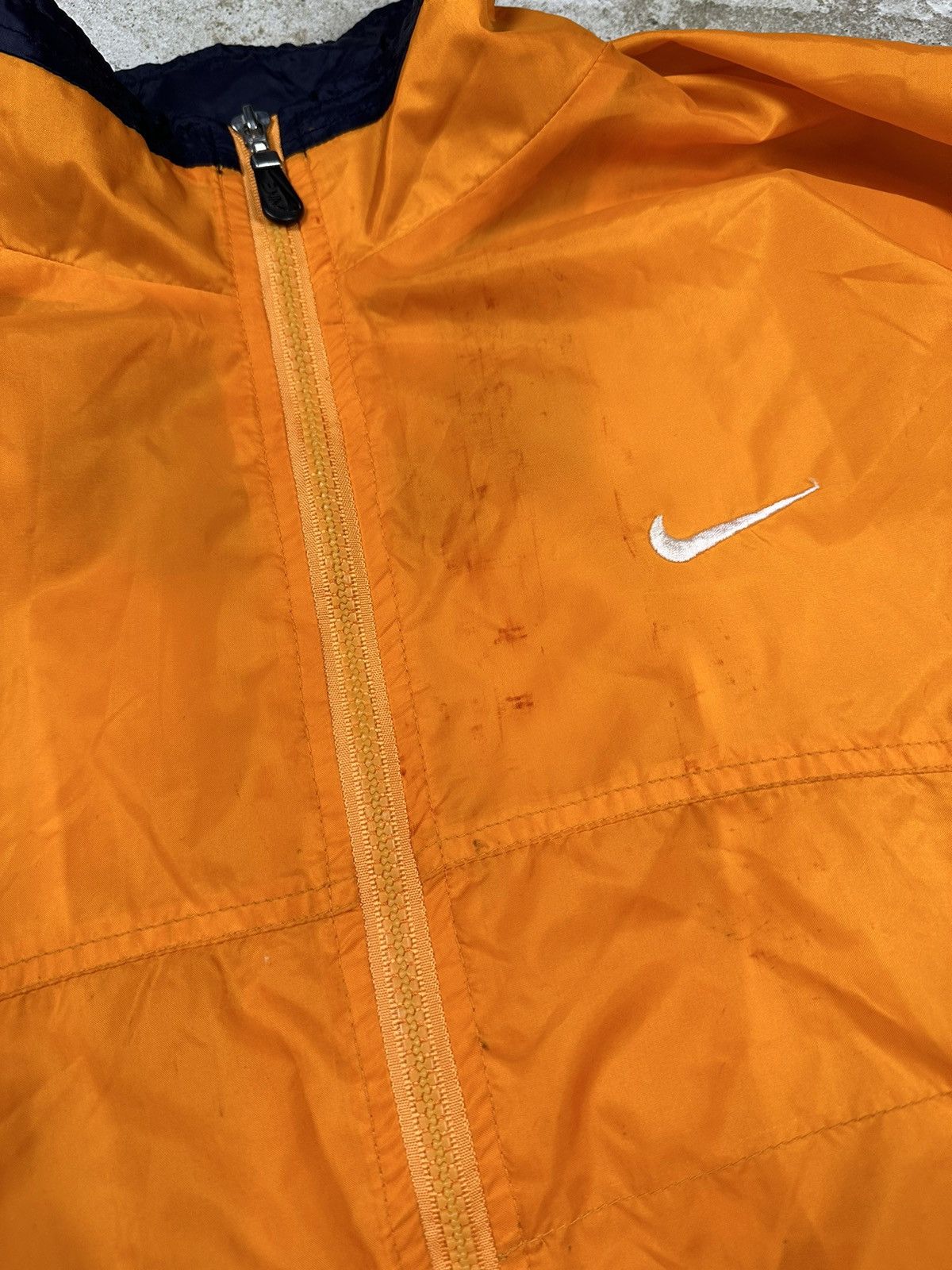 Nike × Vintage Vintage 90s Nike Orange Big Swoosh Track Jacket Light Size US L / EU 52-54 / 3 - 5 Thumbnail