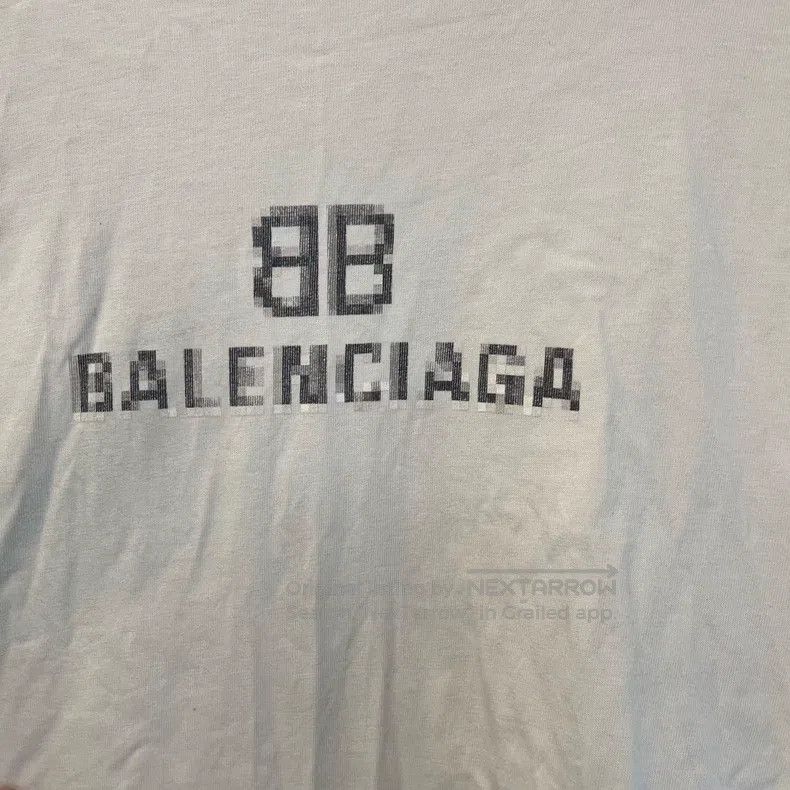 Balenciaga Balenciaga White Mosaic Logo Short Sleeve Size US M / EU 48-50 / 2 - 5 Thumbnail