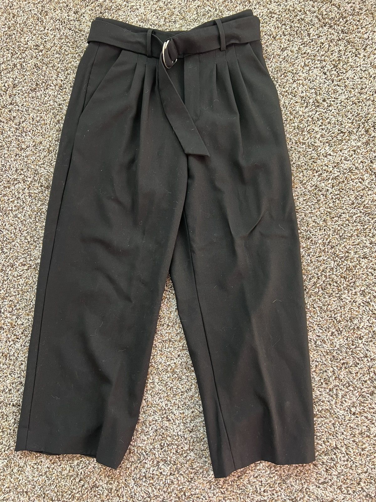 Frame FRAME 100% Wool Wide Leg Belted Trousers Size 4 In Back Size 24" / US 00 / IT 34 - 2 Thumbnail