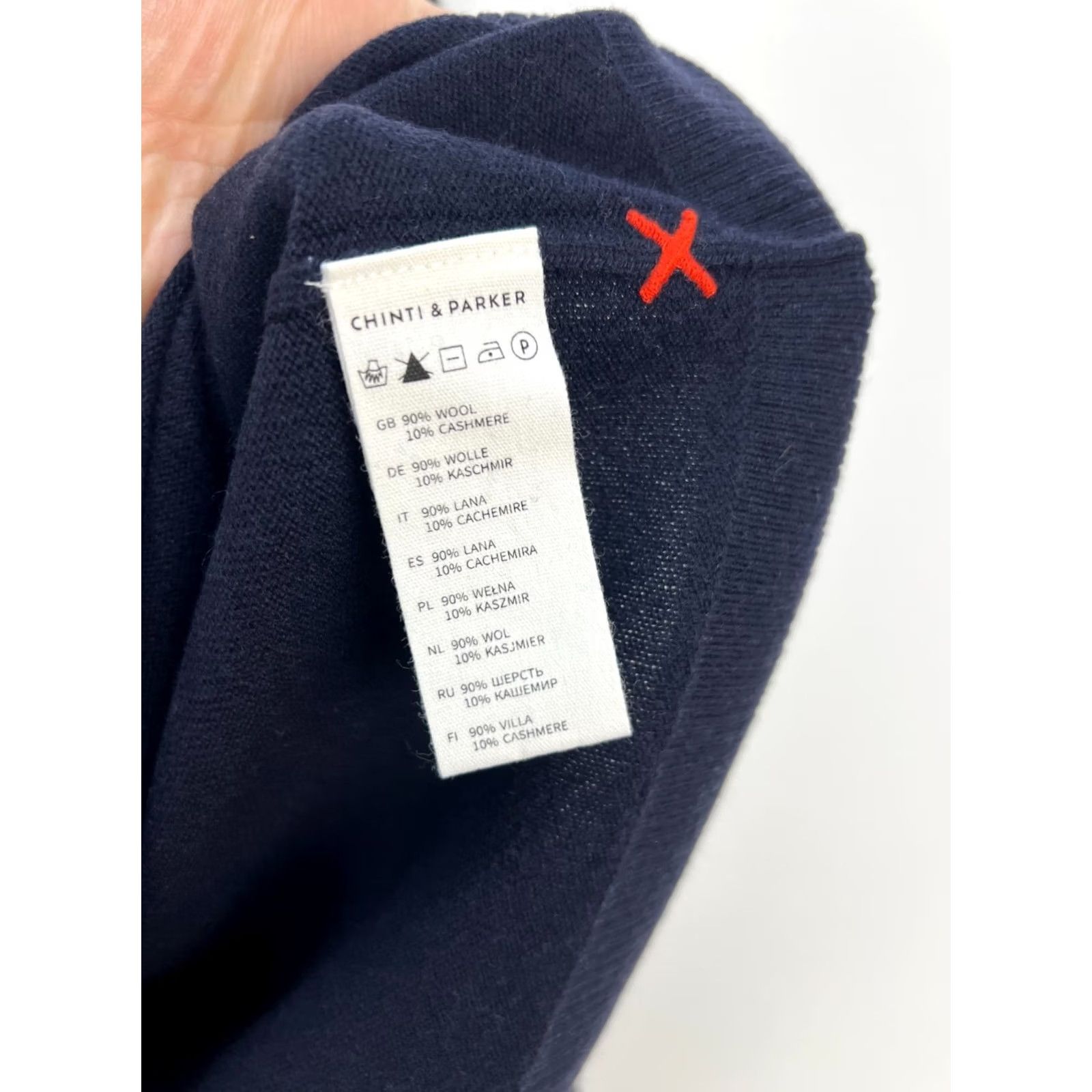 CHINTI & PARKER Chinti and Parker Sweater Wool Cashmere Blend Pullover Womens L Dark Navy Casual Knit Long Sleeve Regular Fit 2020s Pattern: Solid Womens Clothing Size L / US 10 / IT 46 - 6 Thumbnail