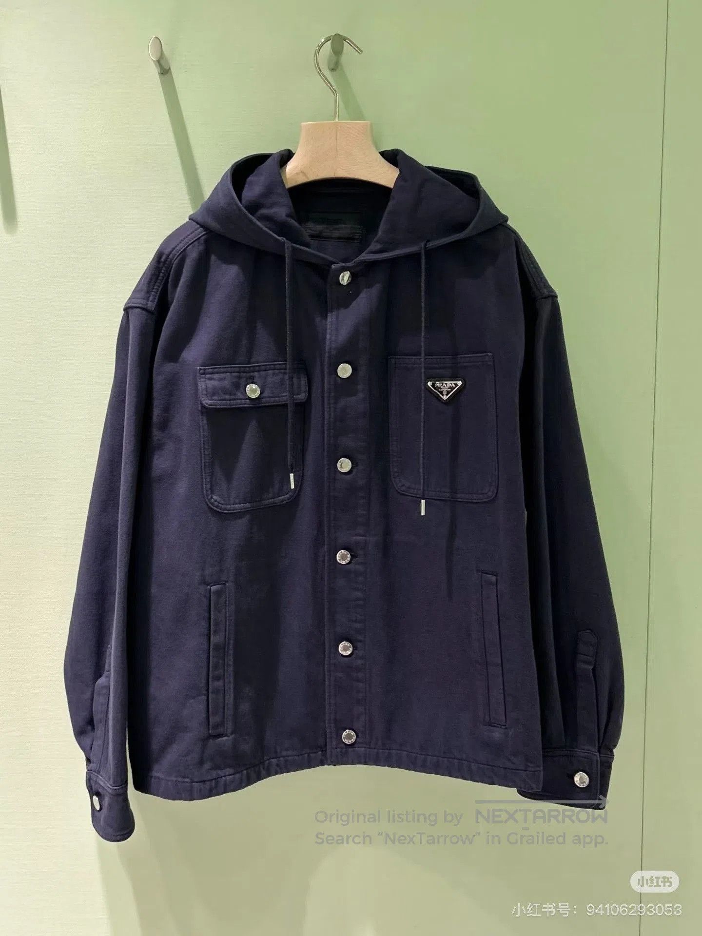 Prada Prada Deep Blue Utility Hooded Jacket. Size US M / EU 48-50 / 2 - 7 Thumbnail