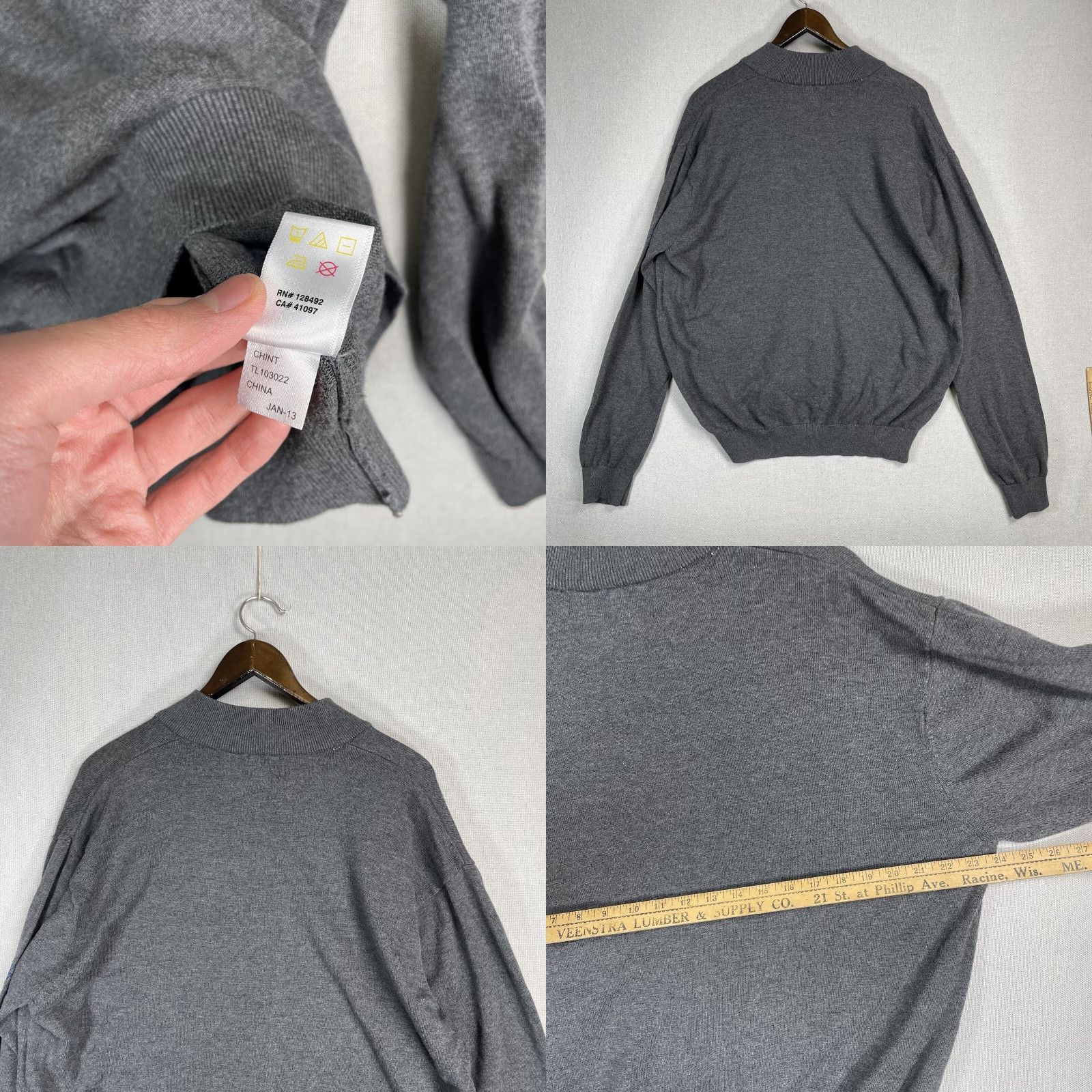 Vintage VINTAGE Greg Norman Sweater Men XL Gray Striped Cotton Golf 1/4 Zip Pullover Size US XL / EU 56 / 4 - 8 Thumbnail
