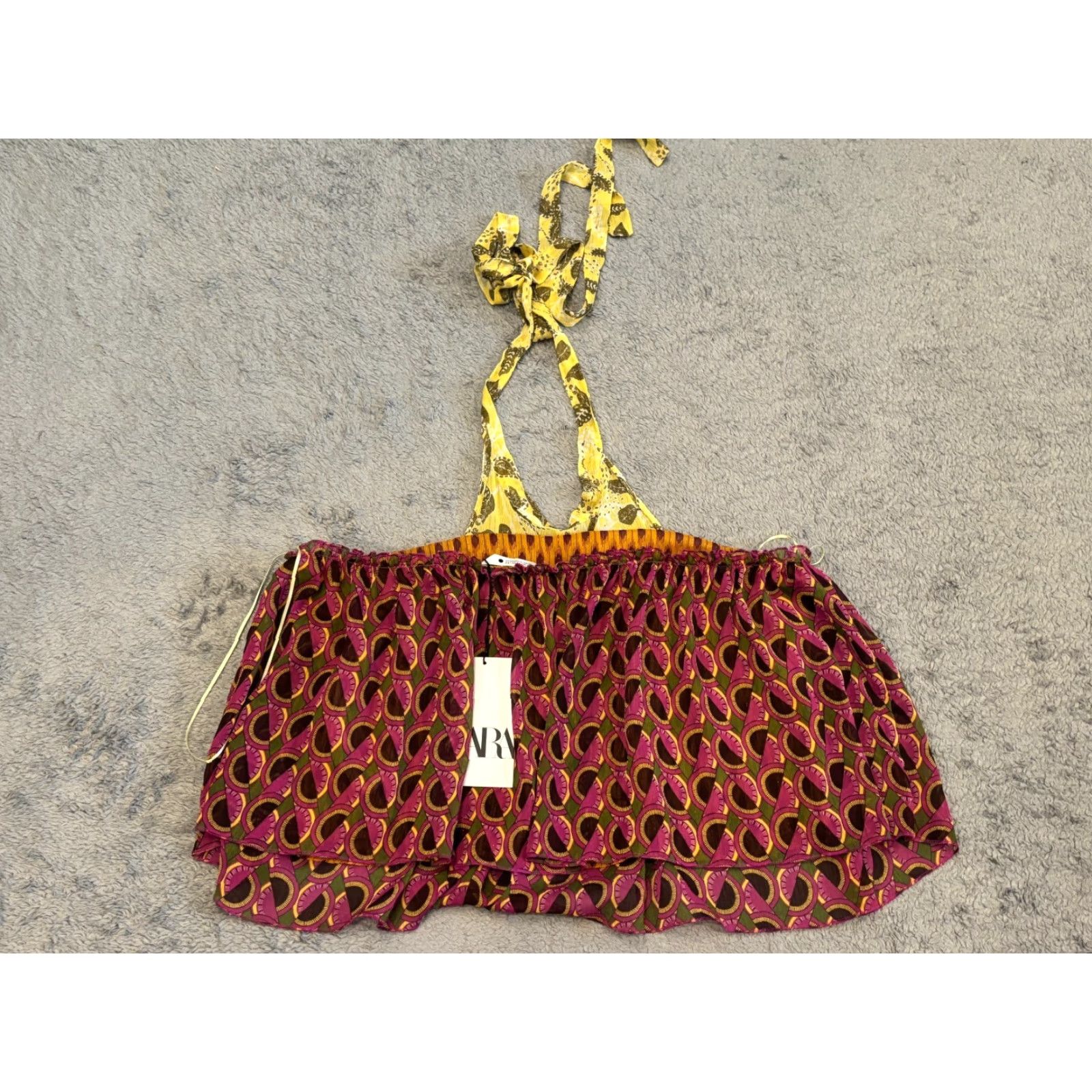 Zara Zara Halter Top Womens XS Multicolor Lightweight Casual Boho NWT Size XS / US 0-2 / IT 36-38 - 6 Thumbnail