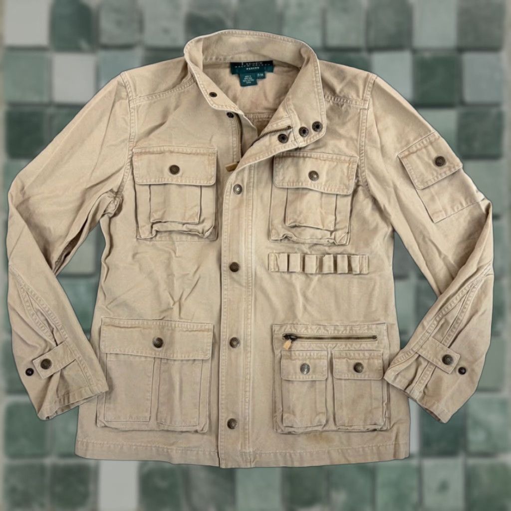Ralph Lauren VINTAGE Ralph Lauren Safari Jacket Women Petite Medium Hunting Field Coat LRL Size M / US 6-8 / IT 42-44 - 1 Thumbnail