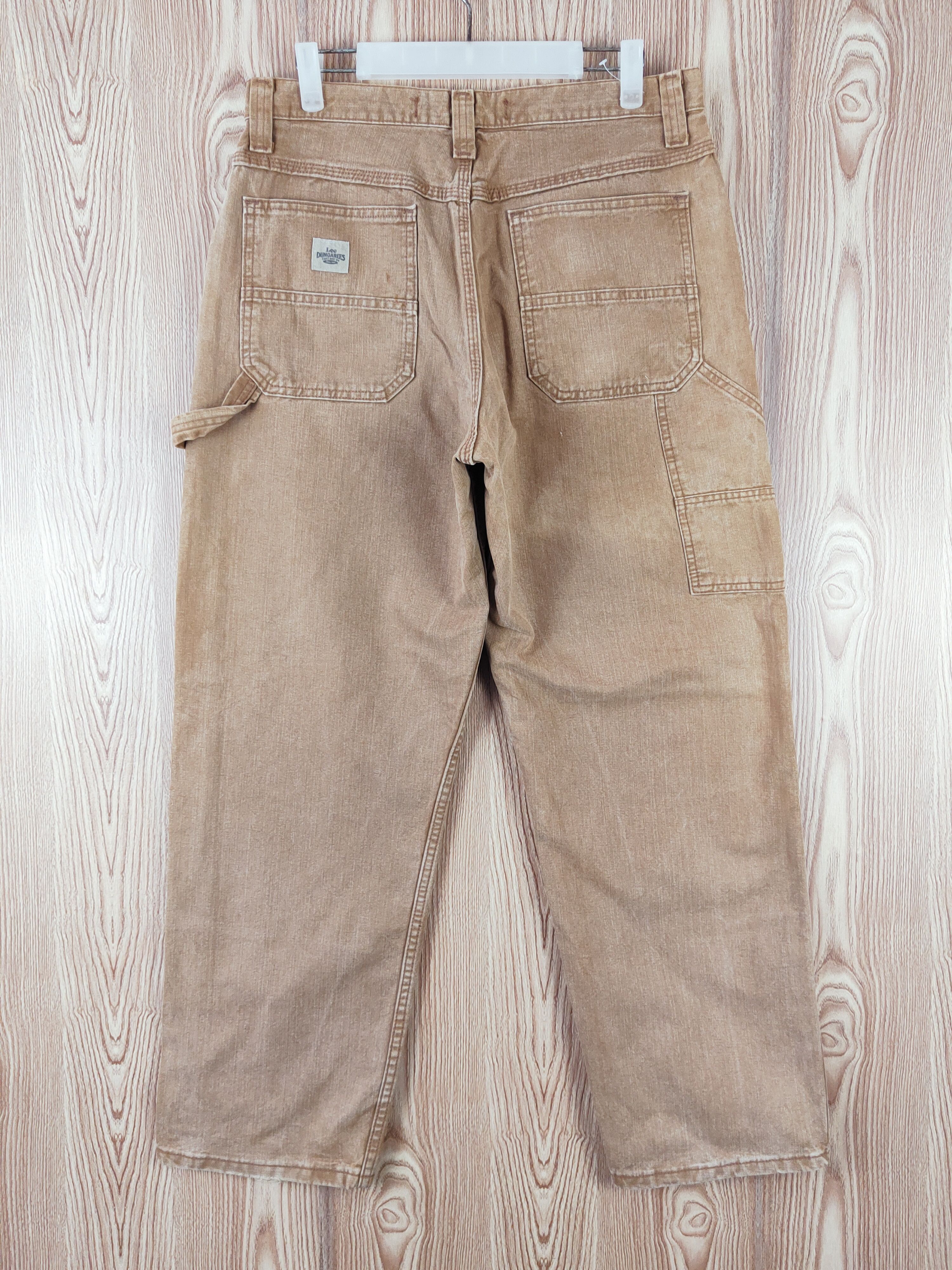 Lee Lee Dungarees Carpenter Brown Distressed Ripped Jeans #W109 Size US 32 / EU 48 - 7 Thumbnail