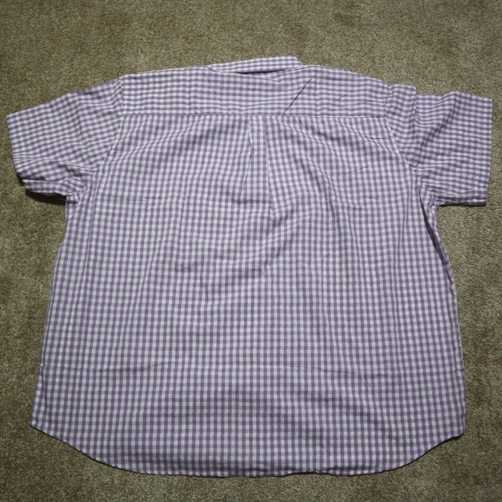 Haband Haband Travelers Purple Plaid Button Up Short Sleeve Shirt Adult Men's Size 4X Size US XXL / EU 58 / 5 - 7 Thumbnail