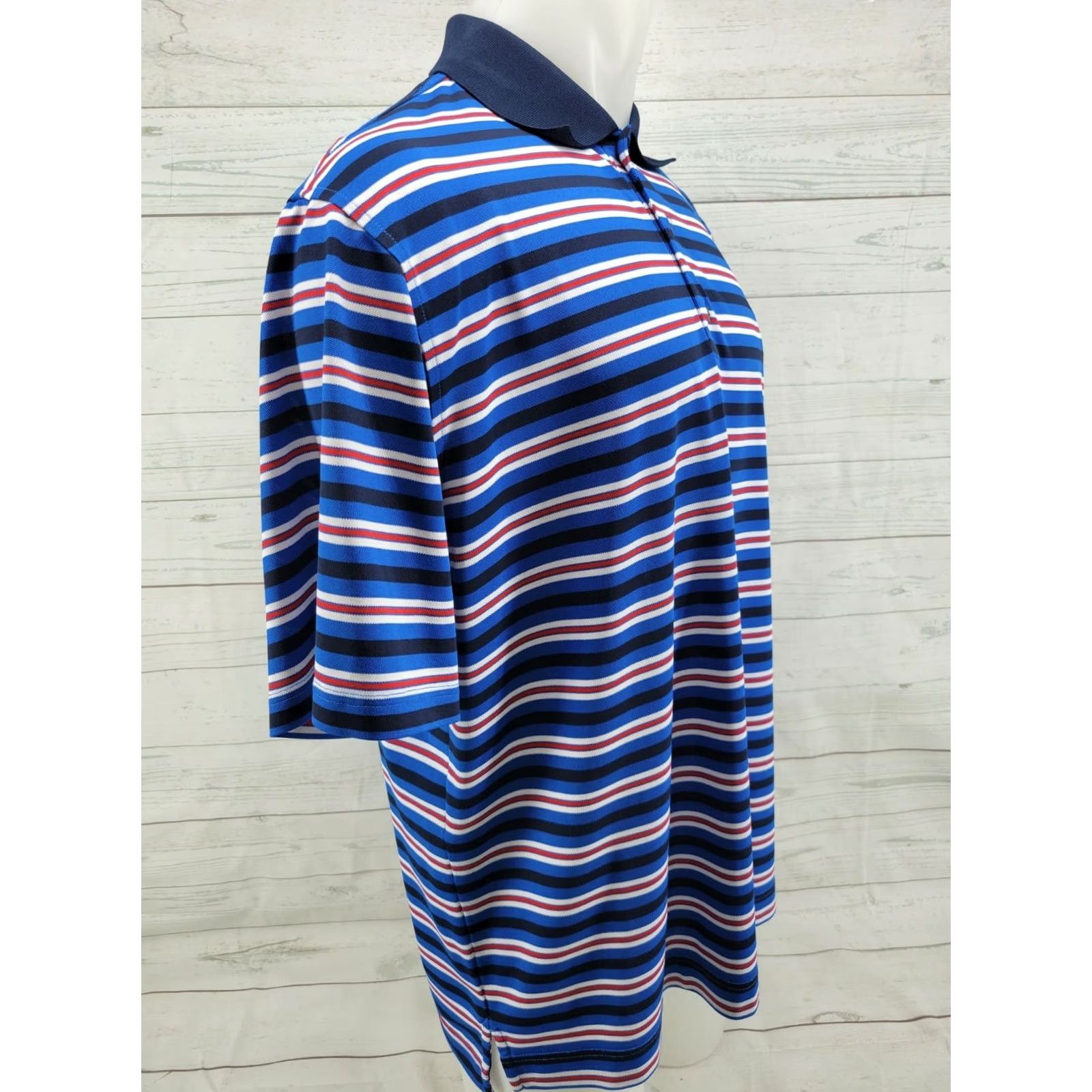 Footjoy FootJoy FJ Golf Polo Shirt Mens Large Blue Red Black Striped Logo Shirt Polo Sportswear Casual Golf Size US L / EU 52-54 / 3 - 4 Thumbnail