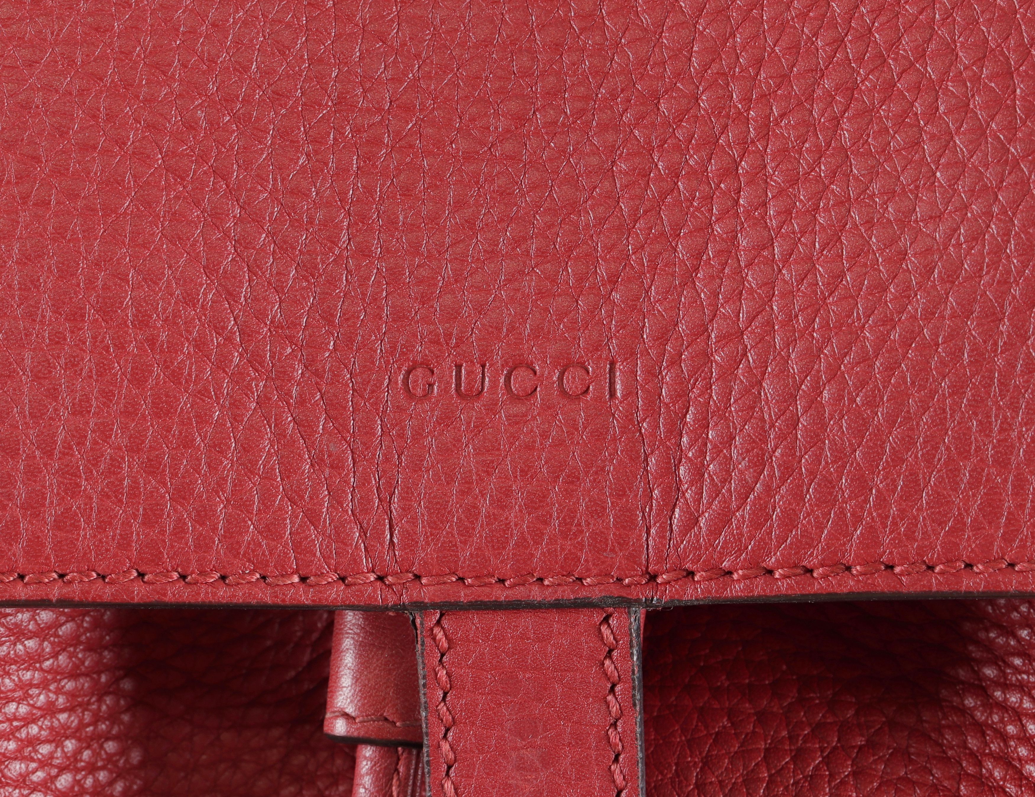 Gucci GUCCI Bamboo Tassel Leather Red Backpack Medium Size ONE SIZE - 3 Thumbnail