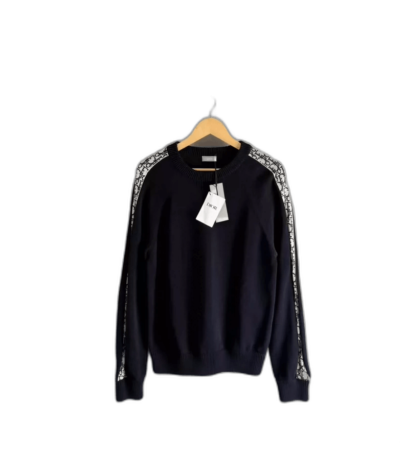 Dior Dior Navy Blue Knitted Sweater with Logo-yf Size US M / EU 48-50 / 2 - 1 Thumbnail