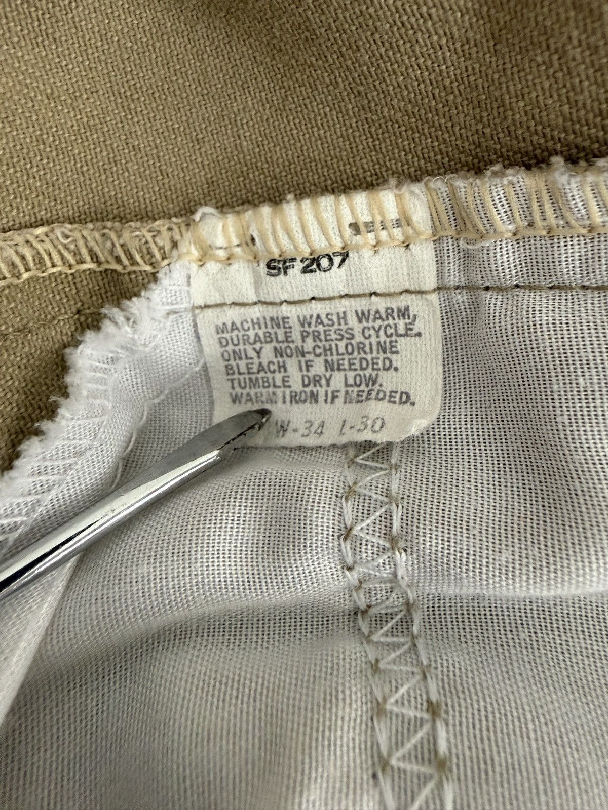 Levi's Vintage 80s Levi's 505 Khaki Beige Jeans Pants Size US 33 - 3 Thumbnail