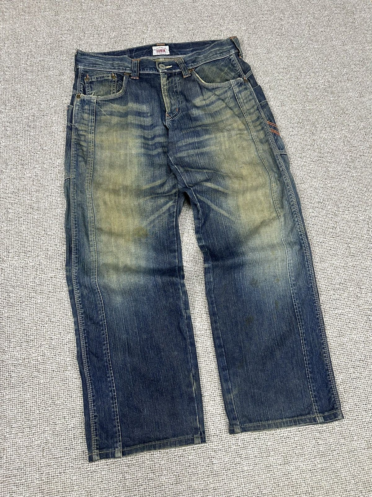 Edwin Vintage Edwin 465 XVS Distressed Denim Jeans - Baggy D740 Size US 32 / EU 48 - 3 Thumbnail