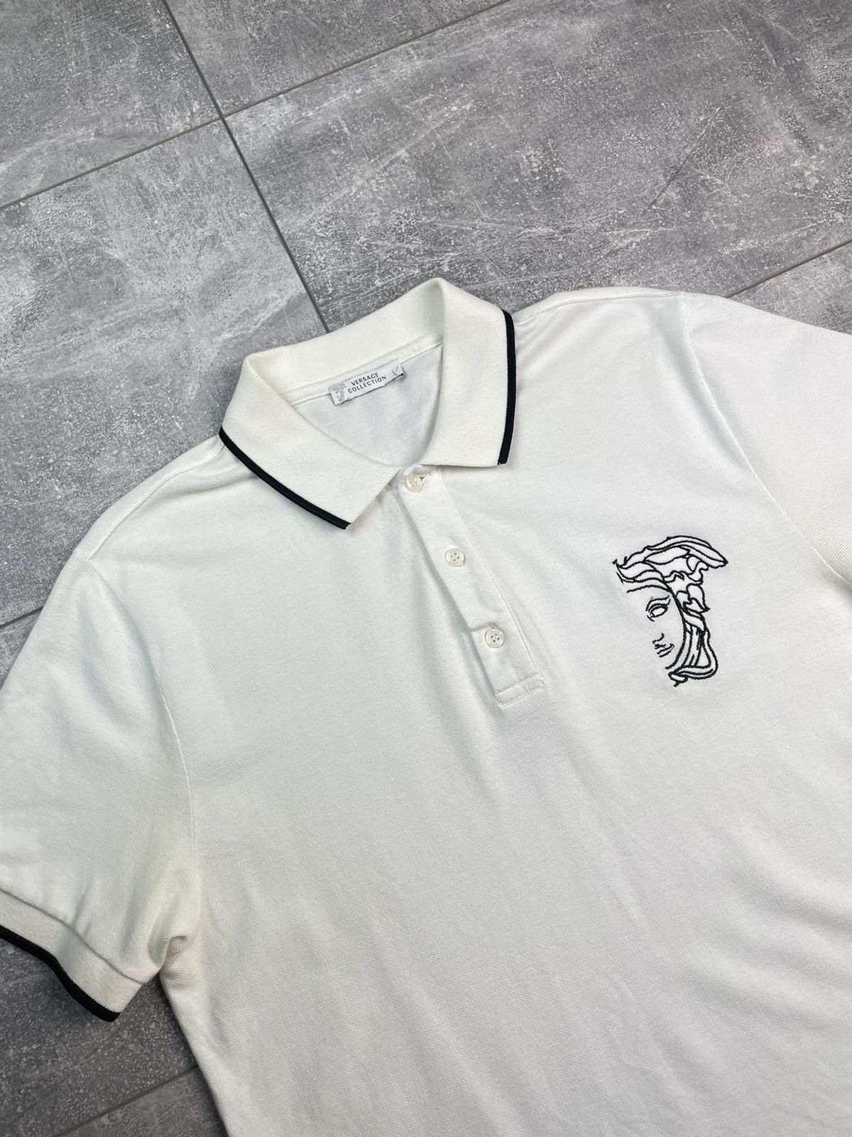 Versace × Versace Jeans Couture Versace Collection Polo T-shirt White Size US XL / EU 56 / 4 - 2 Thumbnail
