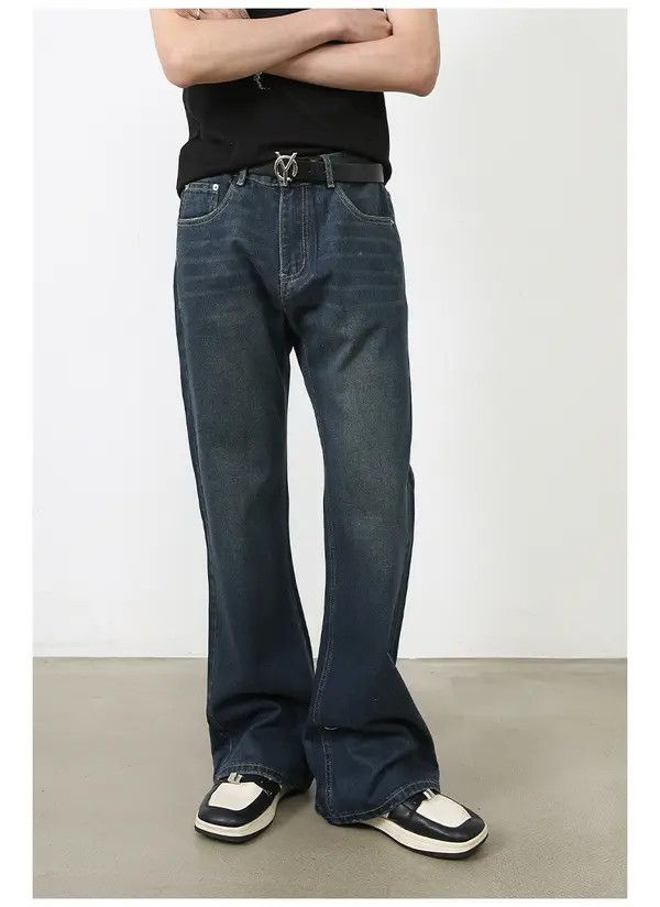 Japanese Brand Versatile casual high loose straight flared jeans Size US 32 / EU 48 - 3 Thumbnail