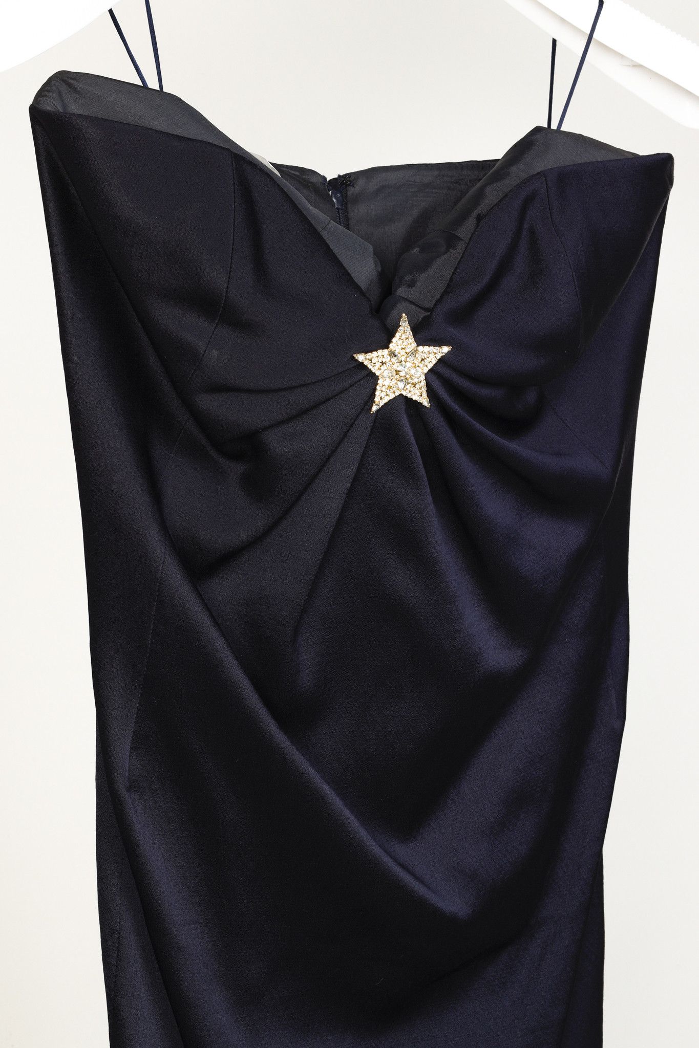 Moschino Moschino Couture Gold Star Bustier Woolen Navy Dress Size M / US 6-8 / IT 42-44 - 3 Thumbnail