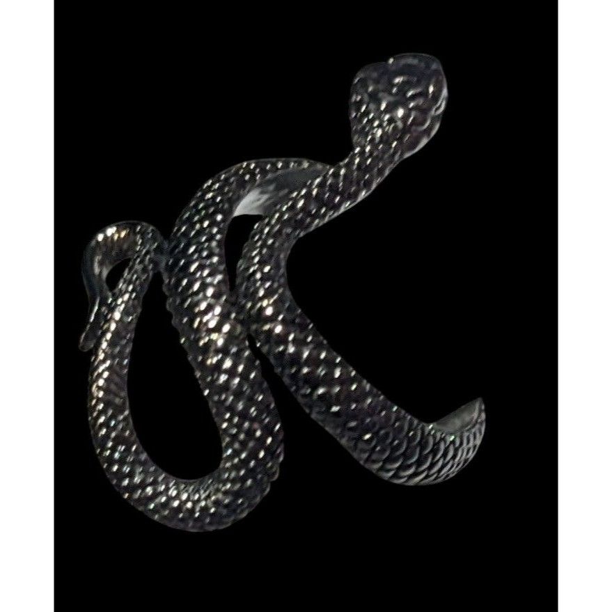Other Gothic Gunmetal Tone Textured Snake Ring Size 5 1/2 Size ONE SIZE - 10 Thumbnail