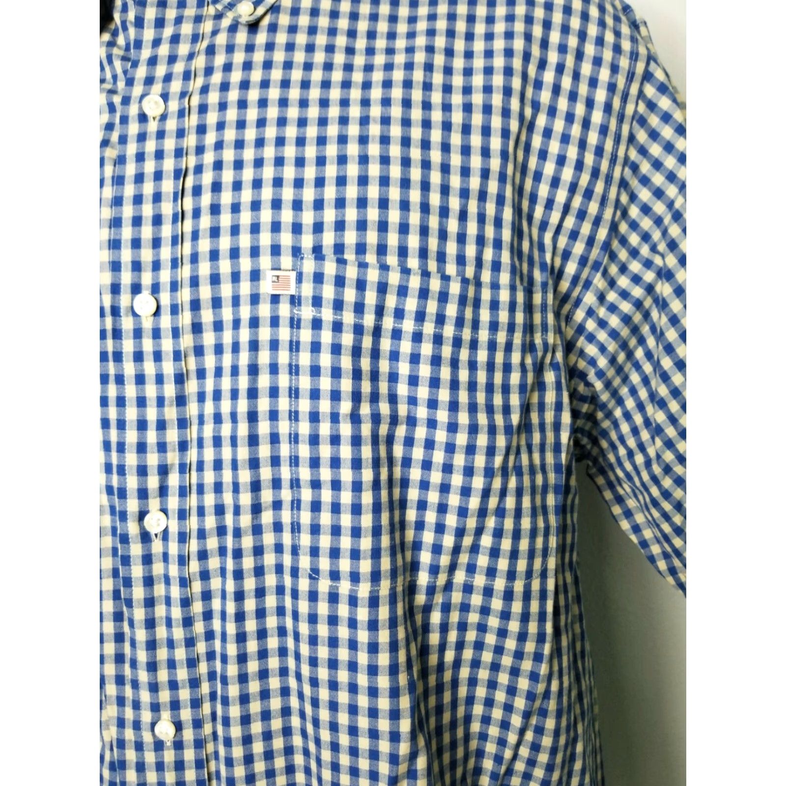 Polo Ralph Lauren VINTAGE Polo Ralph Lauren Shirt POLO RALPH LAUREN Plaid Short Sleeve Button-Up Oxford Shirt Men 2XL Blue Cotton Button-Down 1970s 80s Casual Mens Size US XXL / EU 58 / 5 - 3 Thumbnail