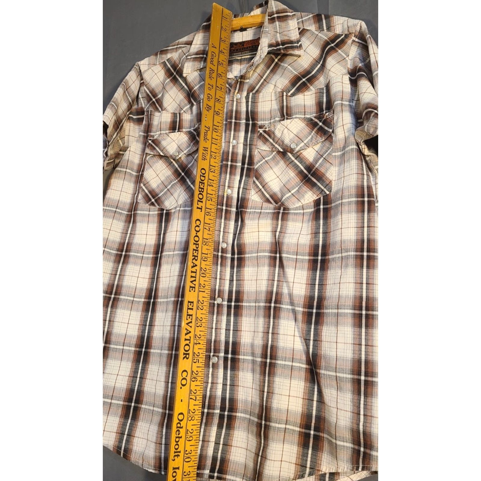 Vintage Canyon Guide Outfitters Mens Short Sleeve Button Up Western Pearl Snap Medium Shirt Regular Size US 31 - 7 Thumbnail