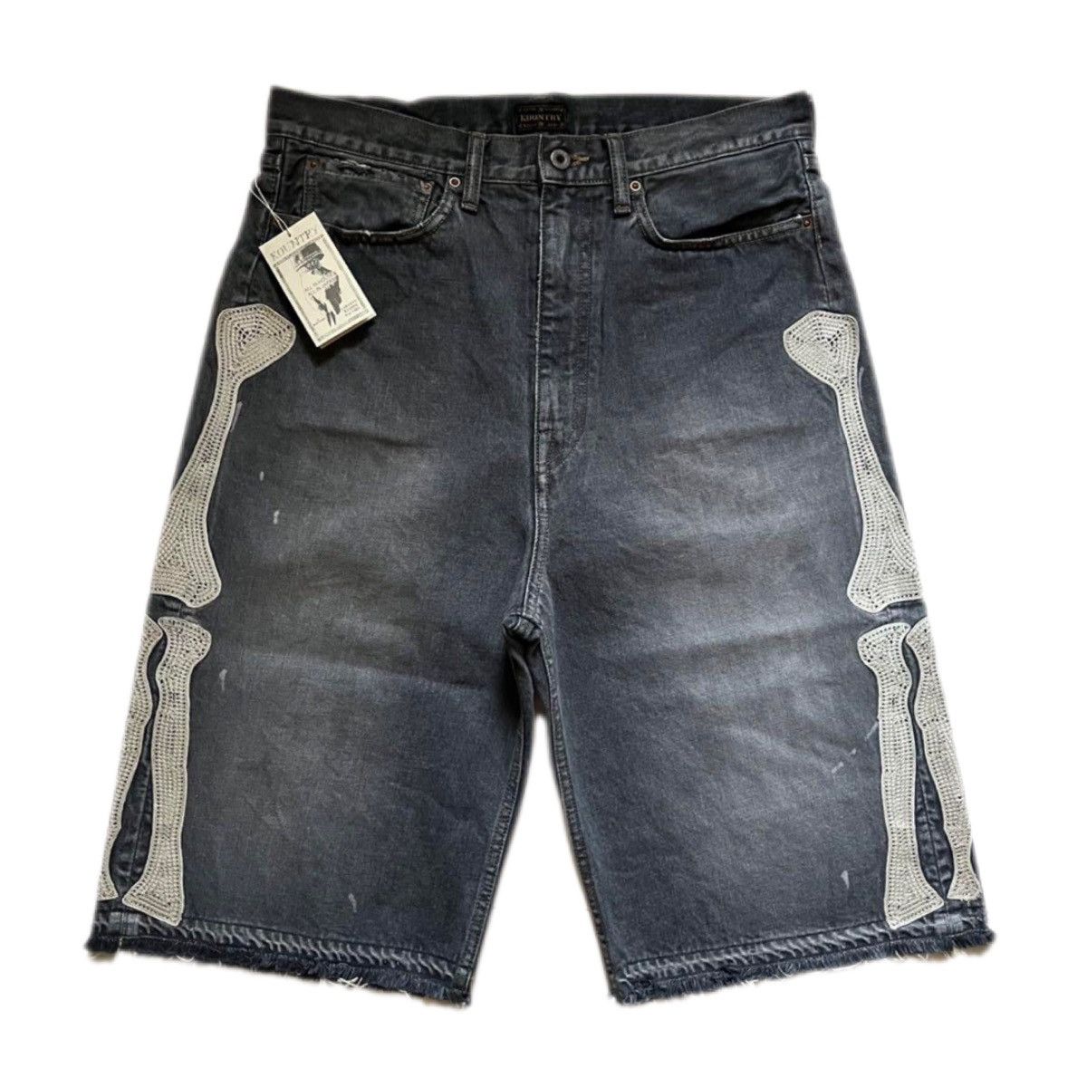 Kapital Bone Denim 5P Shorts Black | Grailed