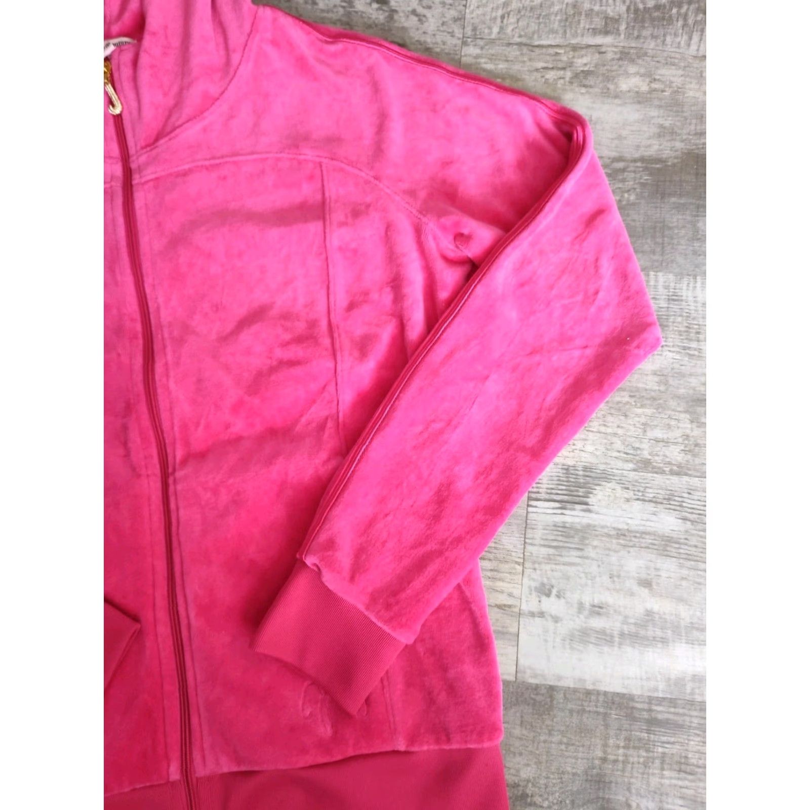 Juicy Couture VINTAGE Juicy Couture Velour Track Jacket Women's Medium Pink Y2K Designer Hip Hop Casual Size M / US 6-8 / IT 42-44 - 2 Thumbnail