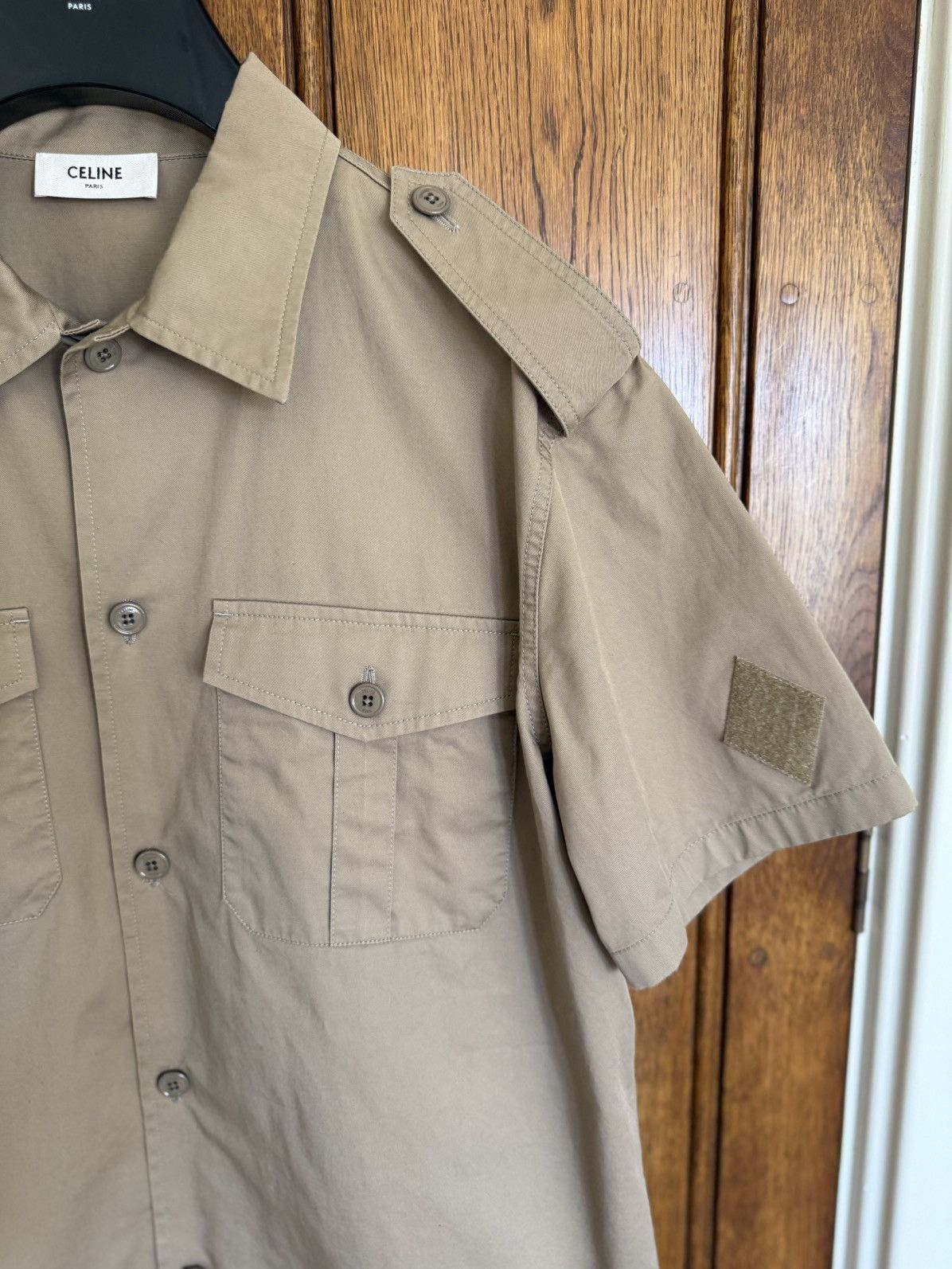 Celine SS23 $990 🤑 Celine military short sleeve shirt Hedi 41 L Size US L / EU 52-54 / 3 - 13 Thumbnail