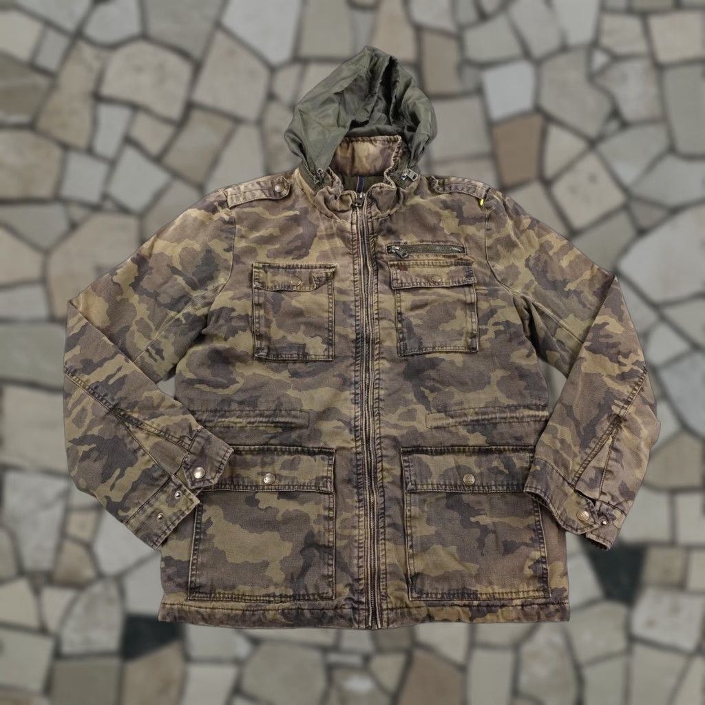 Levi's Levis Jacket Mens Small Green Camo Field Utility Chore Coat Quilted Full Zip Up Size US S / EU 44-46 / 1 - 1 Thumbnail