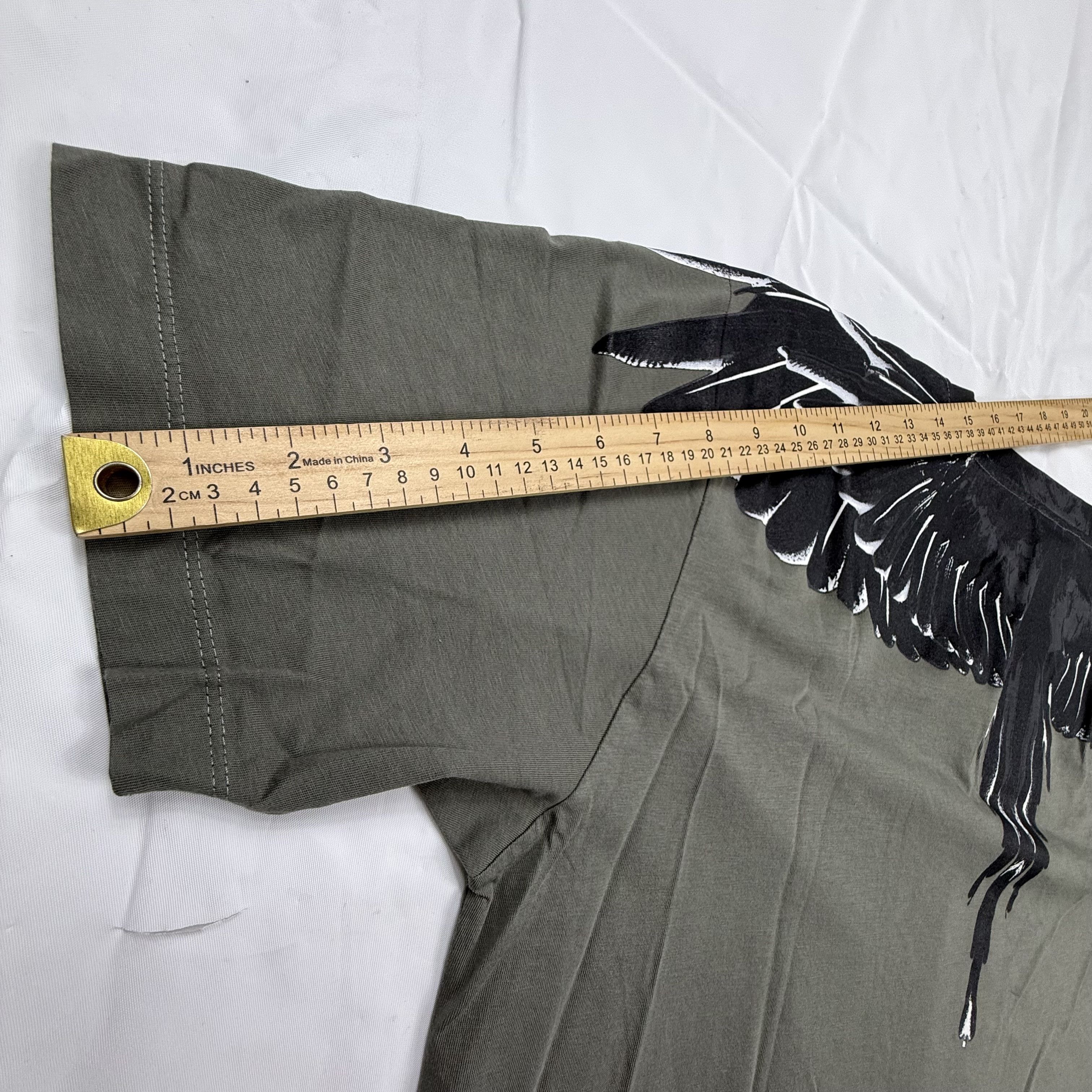 Marcelo Burlon Marcelo Burlon County of Milan Olive Green Wingspan T-Shirt Size US L / EU 52-54 / 3 - 4 Thumbnail