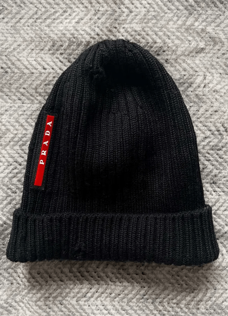 Prada Pradaa Linea Rossa Ribbed-knit Wool Beanie Size ONE SIZE - 2 Thumbnail
