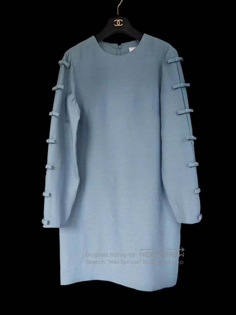 Valentino Gray-blue bow dress