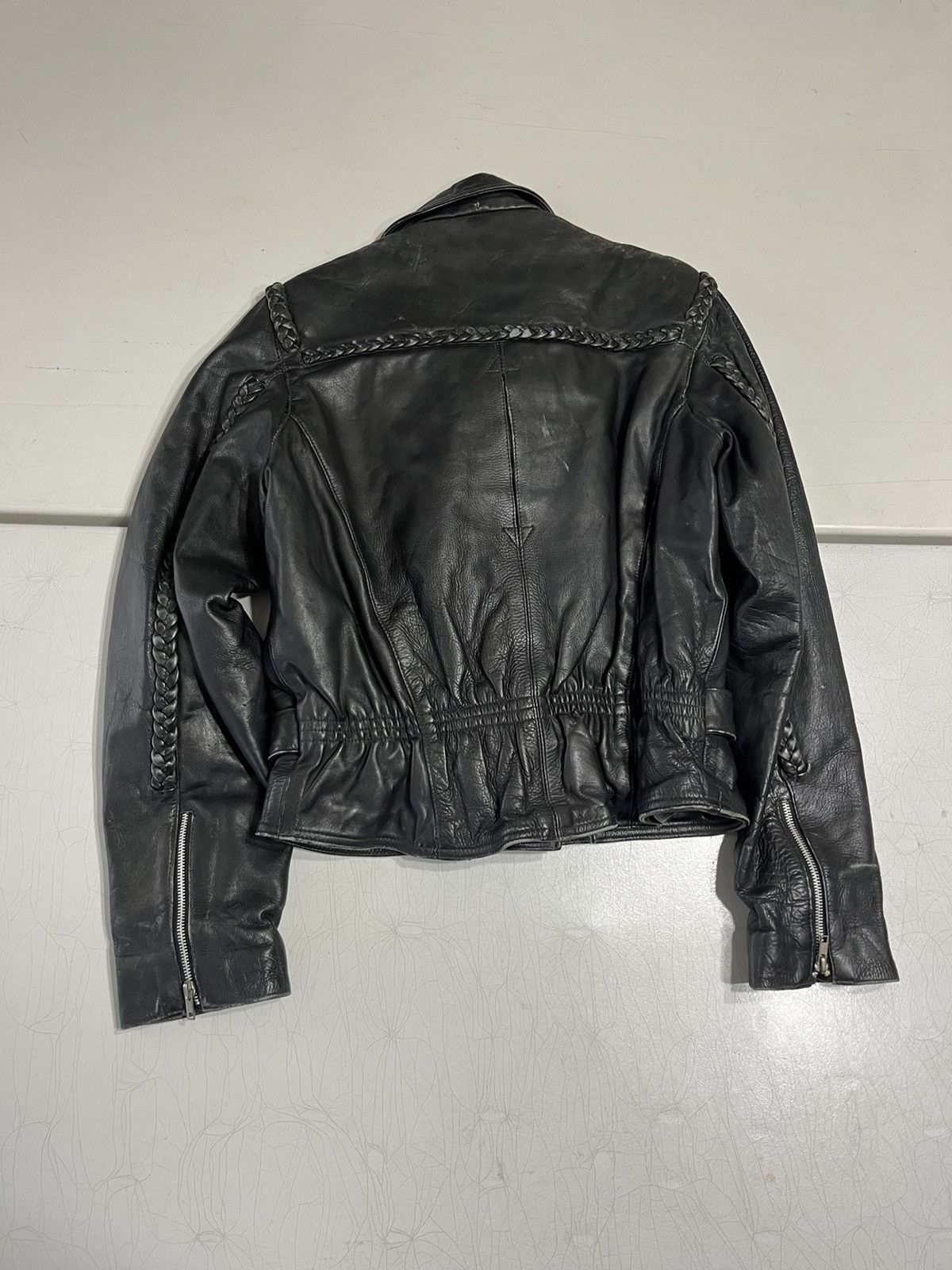 Vintage Vintage leather biker style jacket Size L / US 10 / IT 46 - 2 Thumbnail